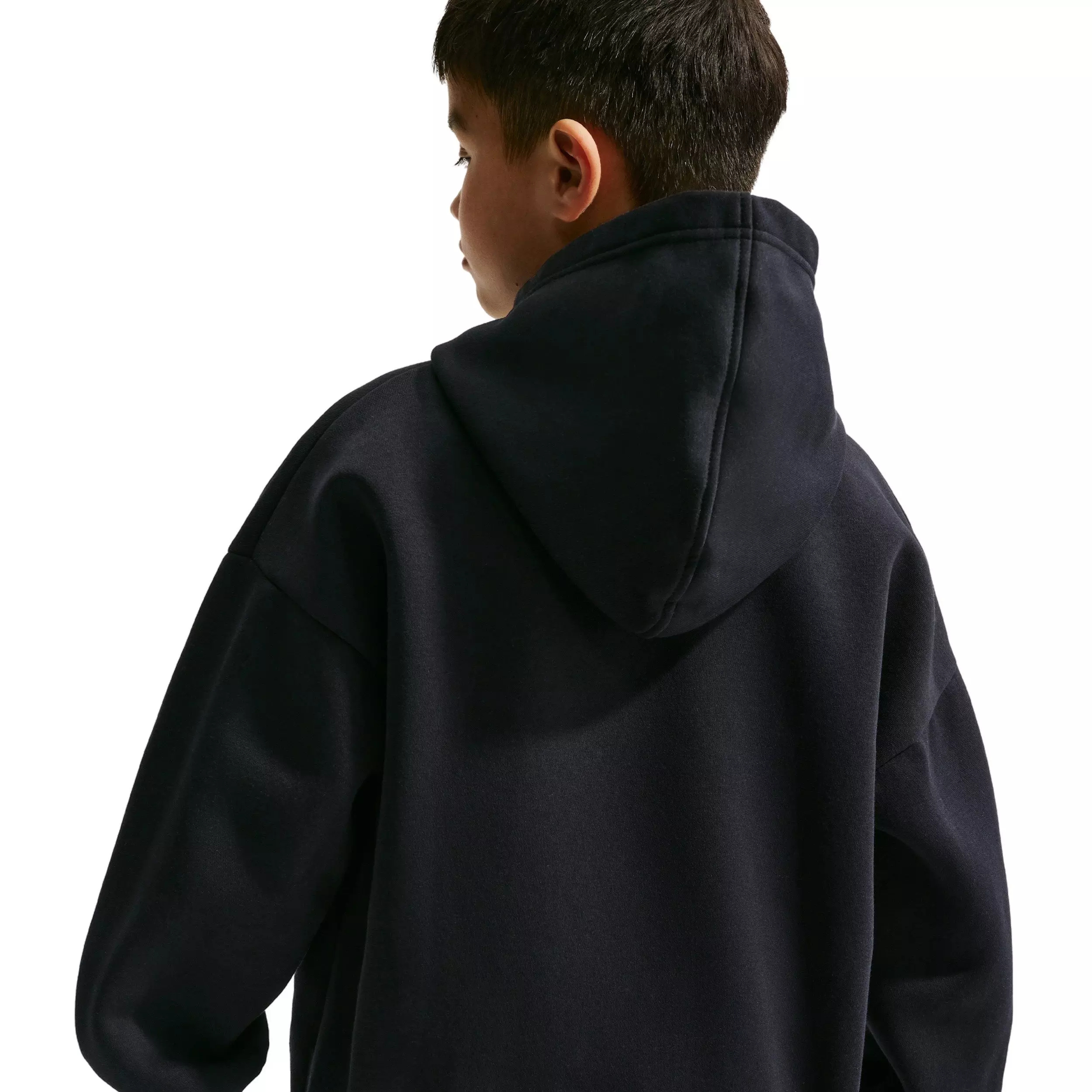 Nike Big Kids' Sportswear Oversized Fleece Basketball Hoodie - Black - BLACK