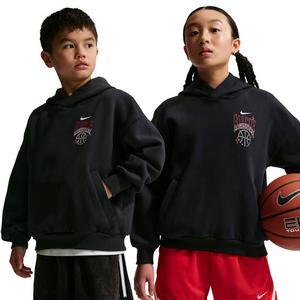 Nike Big Kids' Sportswear Oversized Fleece Basketball Hoodie - Black
