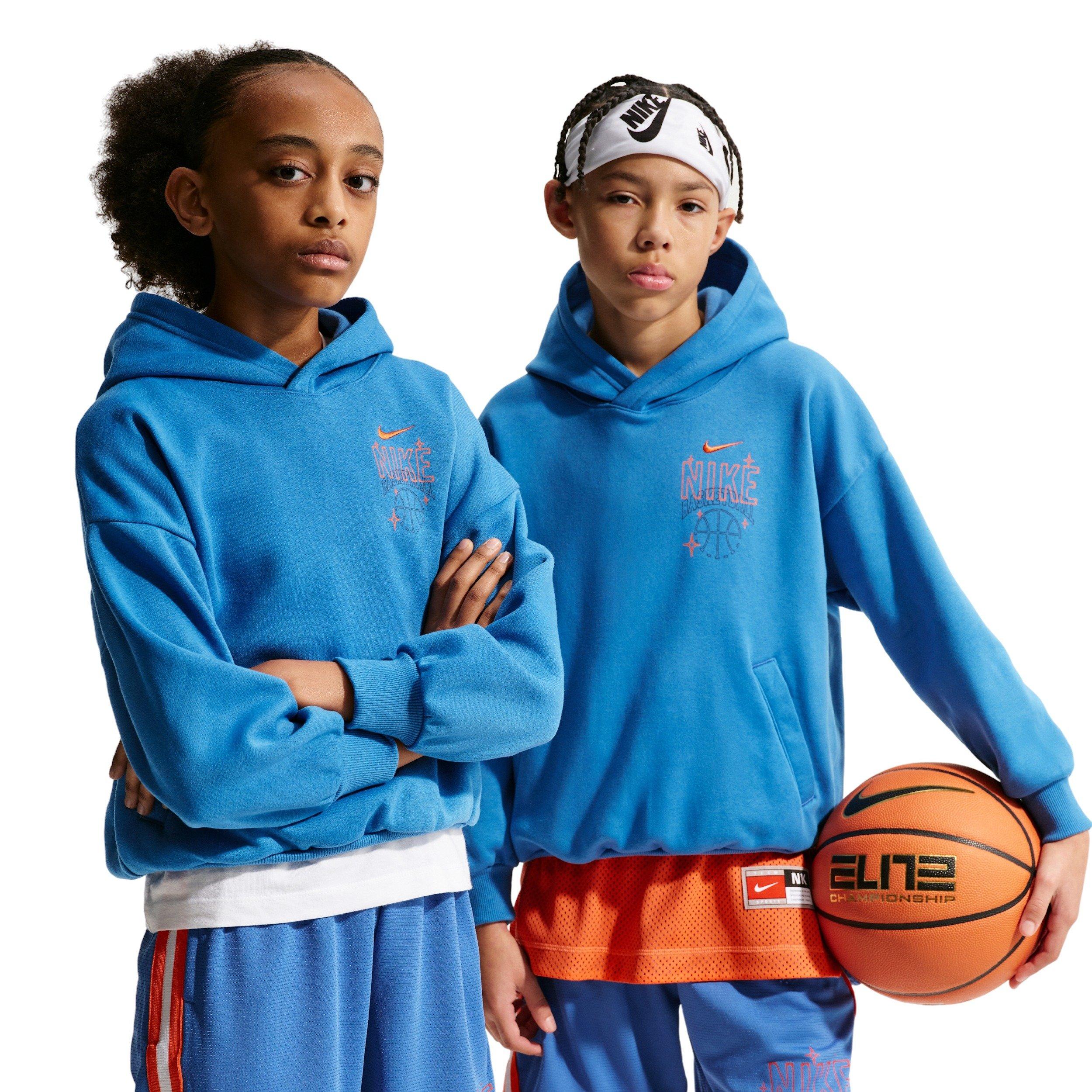 Nike Sportswear Oversized Fleece Big Kids' Blue Basketball Hoodie
