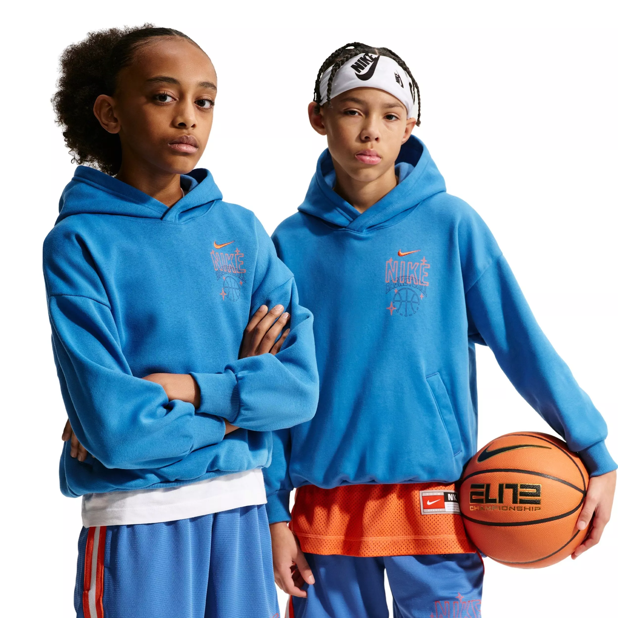 Nike Big Kids' Sportswear Oversized Fleece Basketball Hoodie - Blue - BLUE