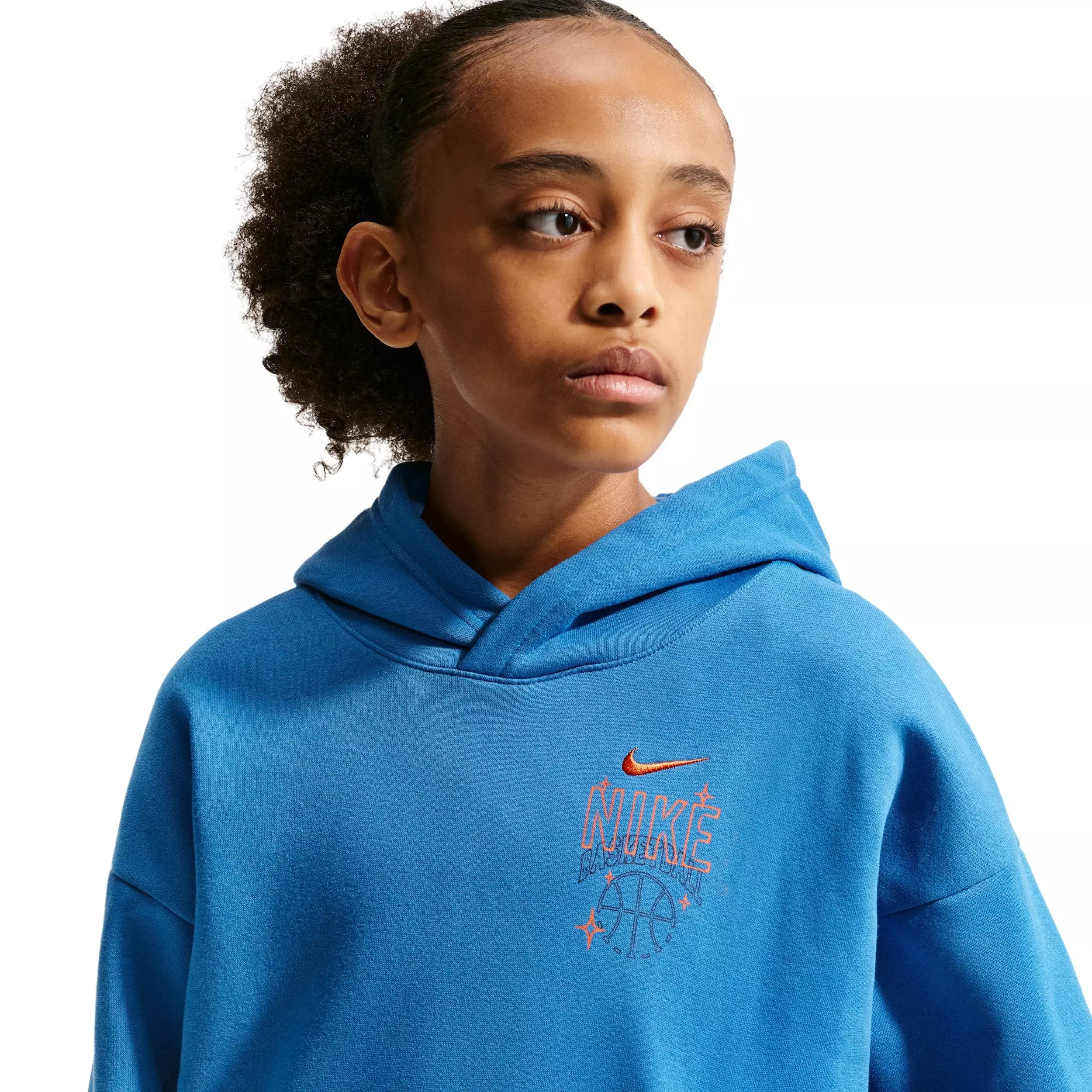 Nike Big Kids' Sportswear Oversized Fleece Basketball Hoodie - Blue - BLUE