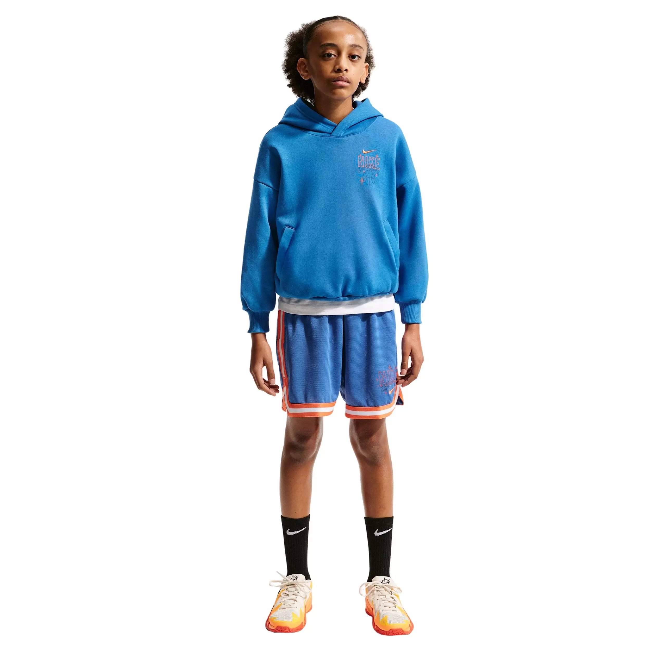 Nike Big Kids' Sportswear Oversized Fleece Basketball Hoodie - Blue - BLUE