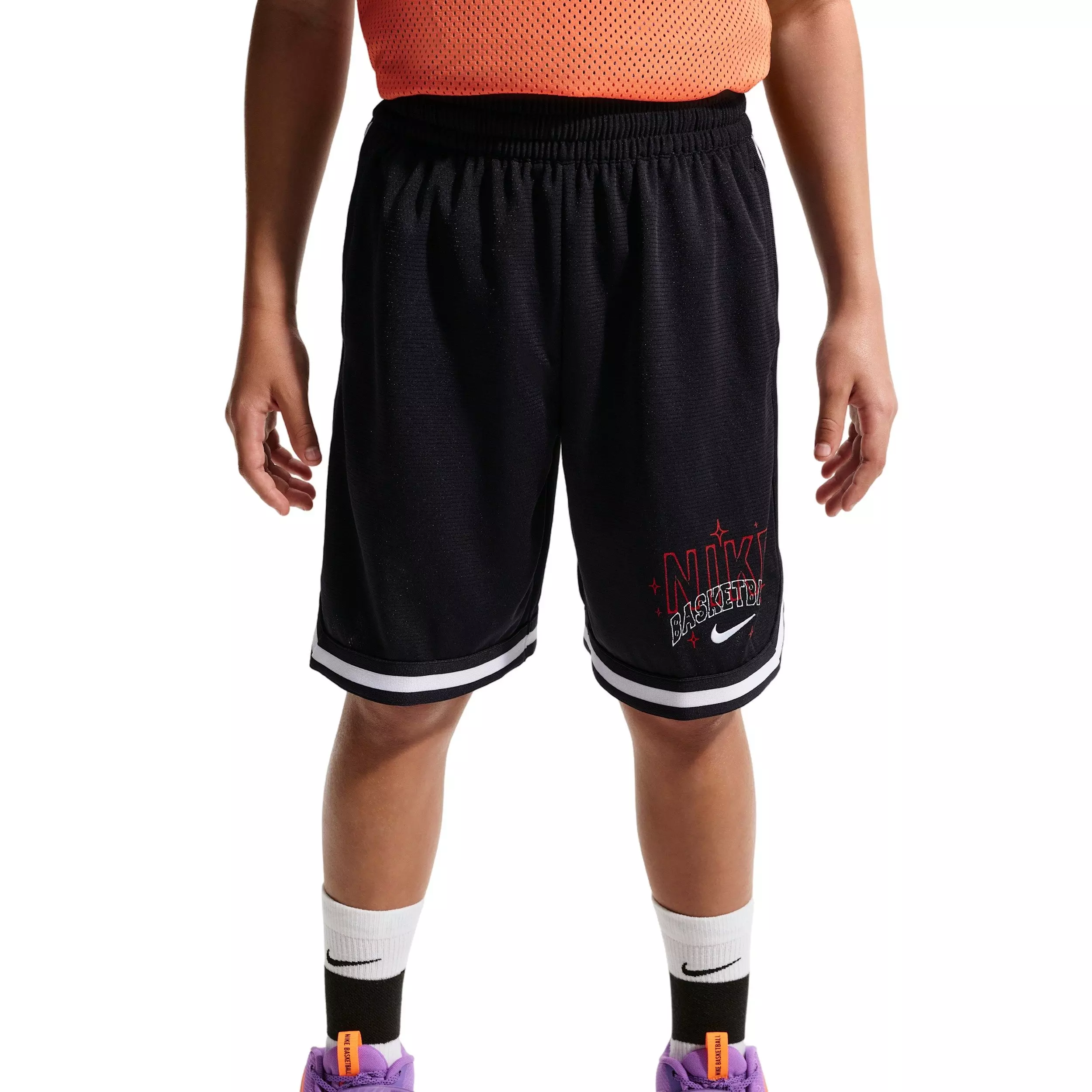 Nike Big Kids' DNA Dri-FIT Basketball Shorts - Black/White - BLACK/WHITE