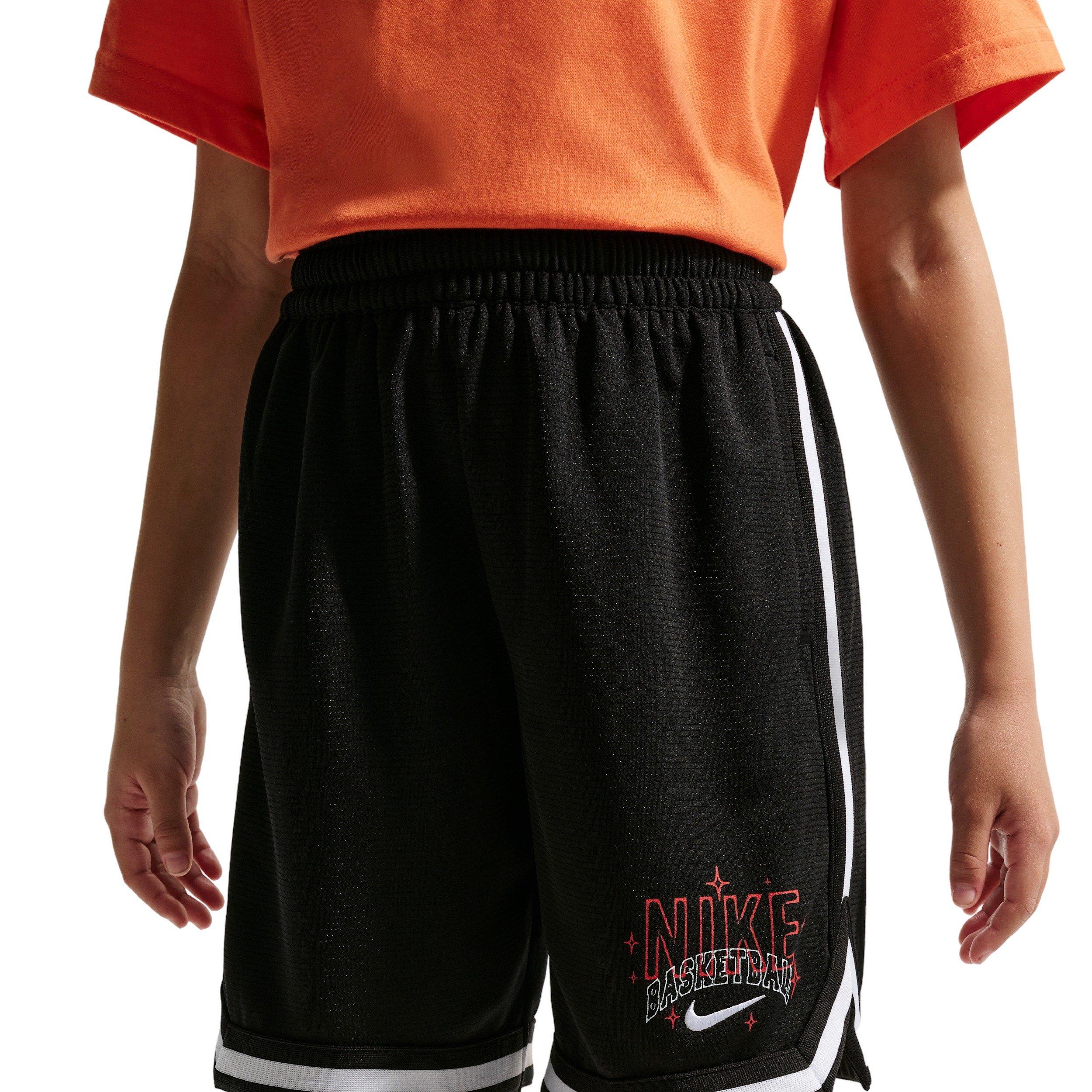 Nike Big Kids' DNA Dri-FIT Basketball Shorts - Black/White - BLACK/WHITE Thumbnail View 4