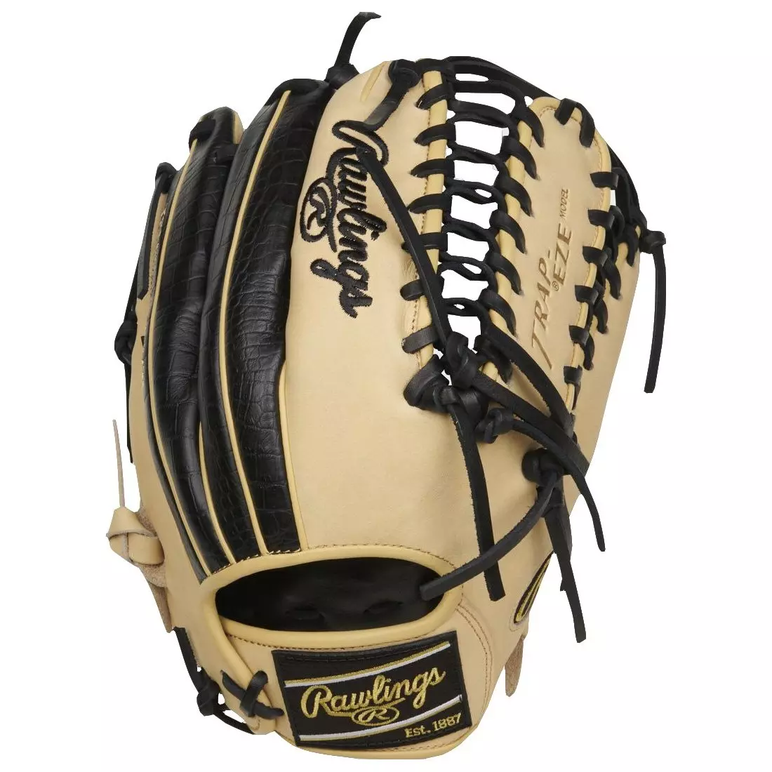 Rawlings Heart of the Hide 12.75" Trap-Eze Baseball Glove LHT - KHAKI/BLACK