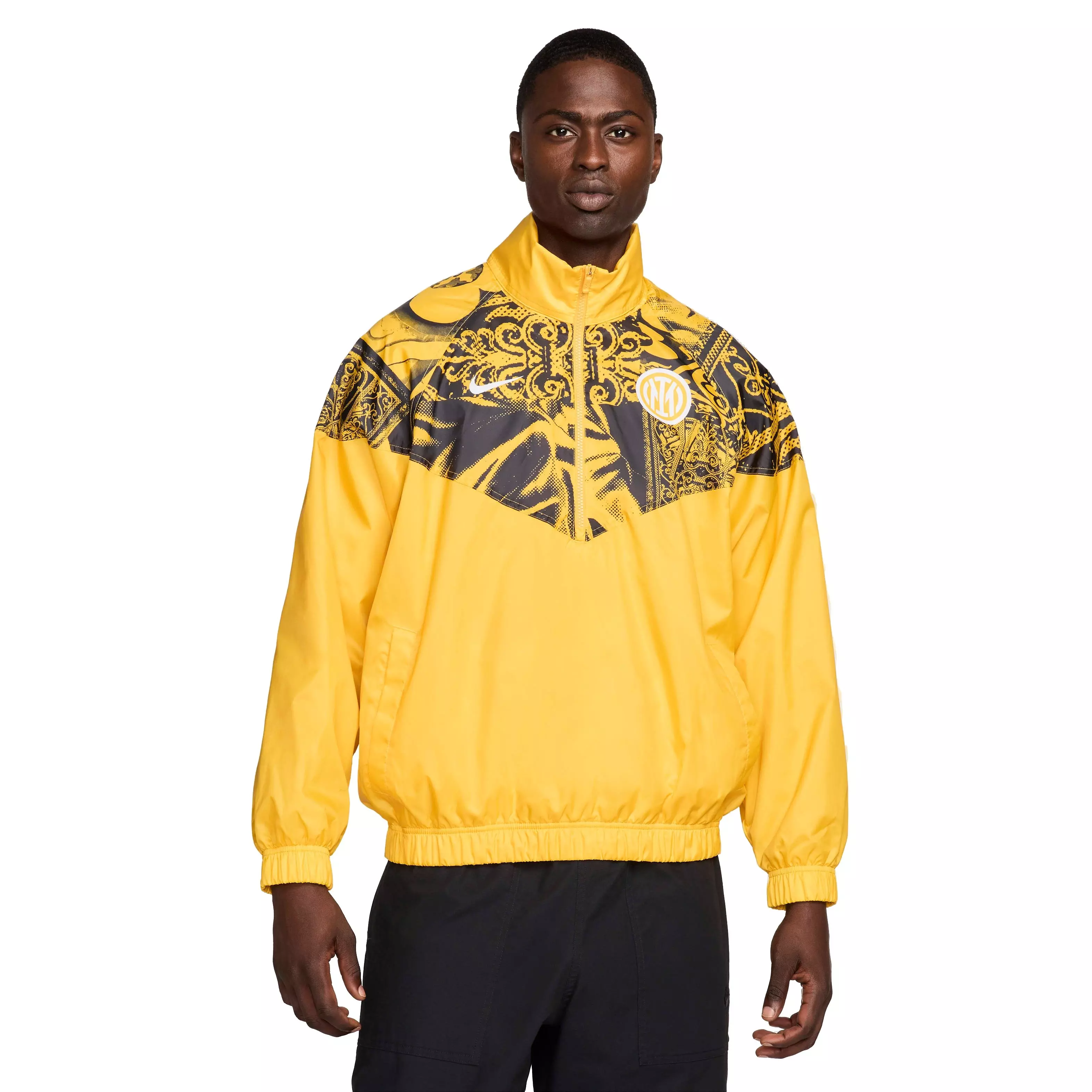 Nike Men's Inter Milan Windrunner Third Anorak Jacket - Gold/Black - GOLD/BLACK