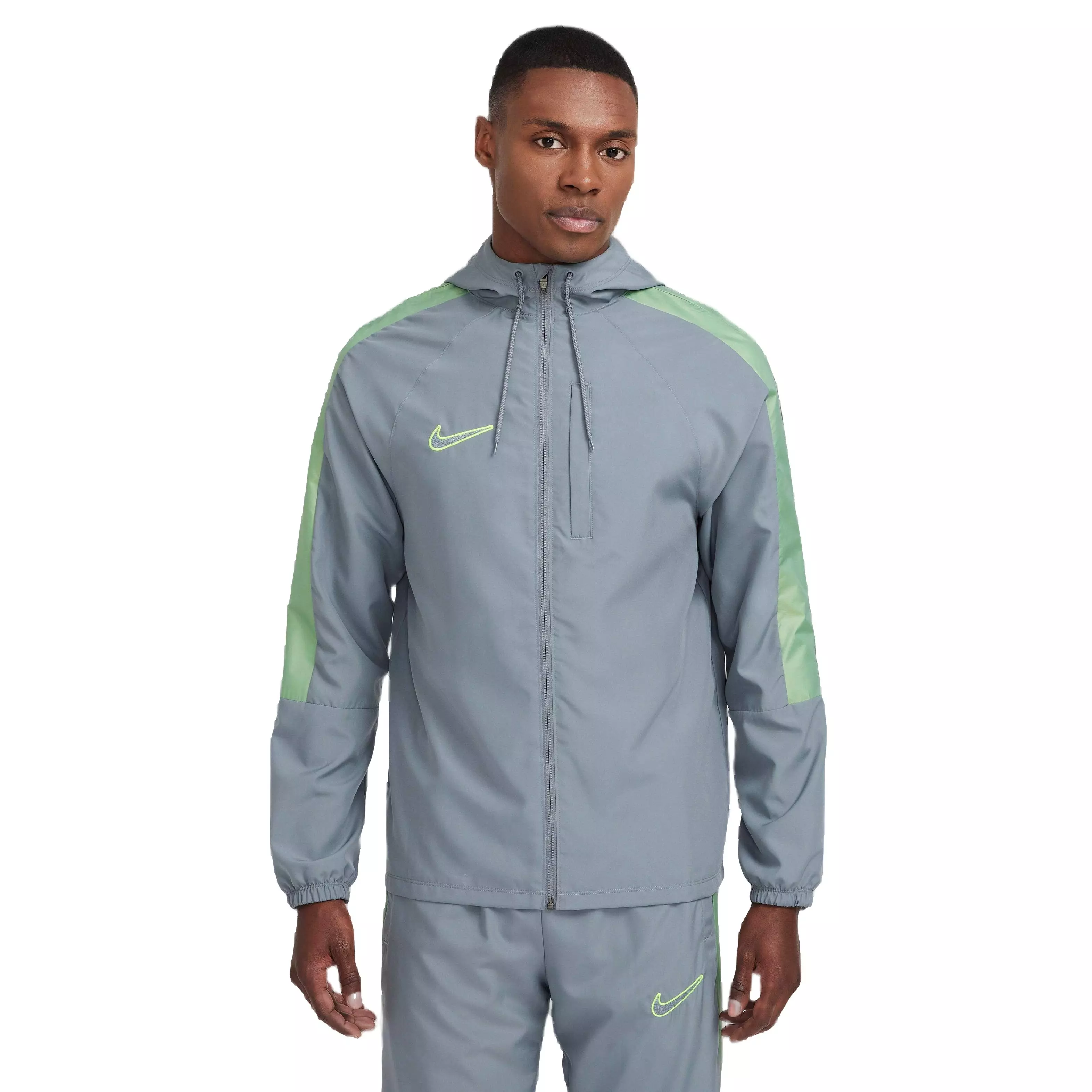 Nike Men's ACD Water-Repellent Hooded Soccer Jacket - GREY/VOLT