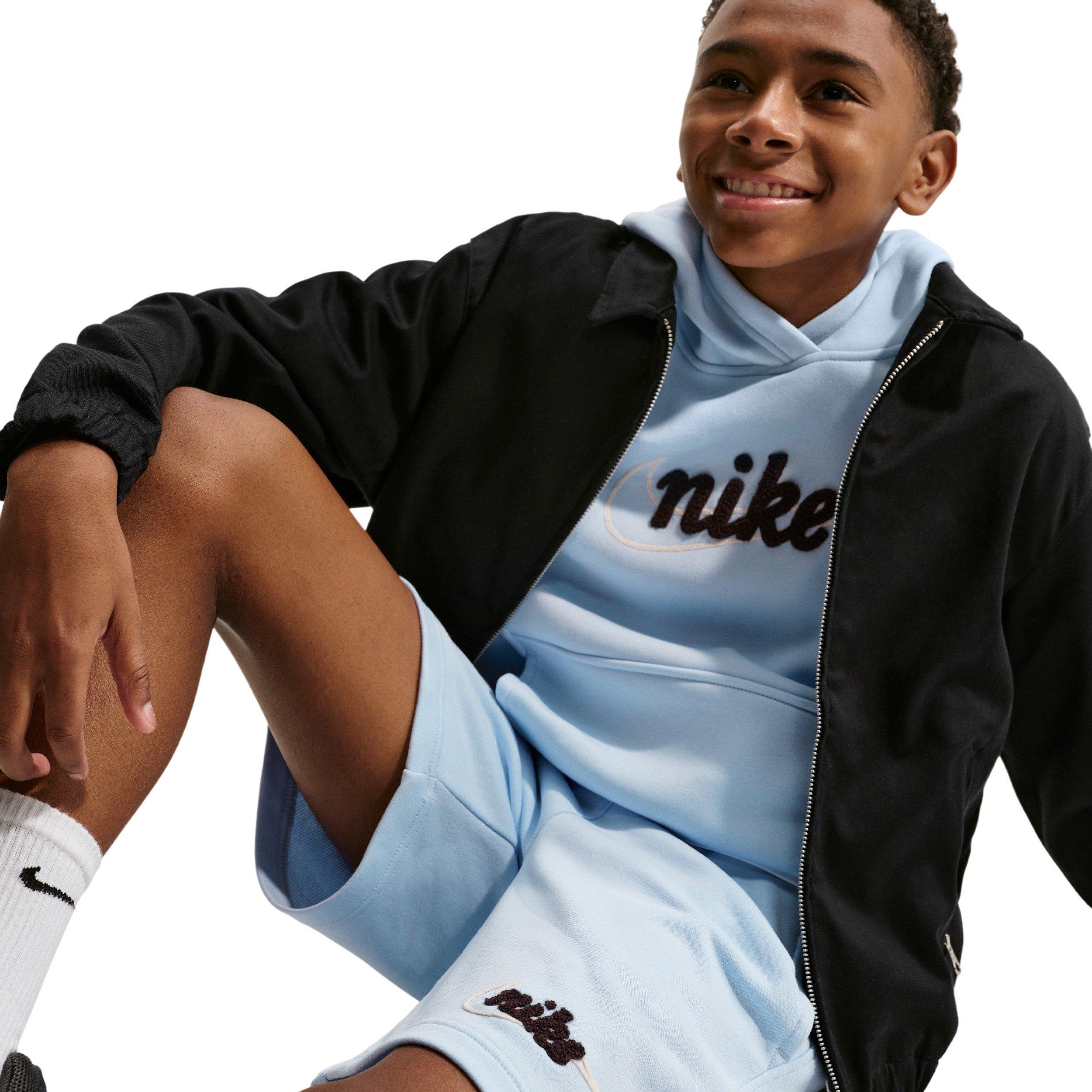 Nike Big Boys' Sportswear Club French Terry Shorts - Blue - BLUE Thumbnail View 3