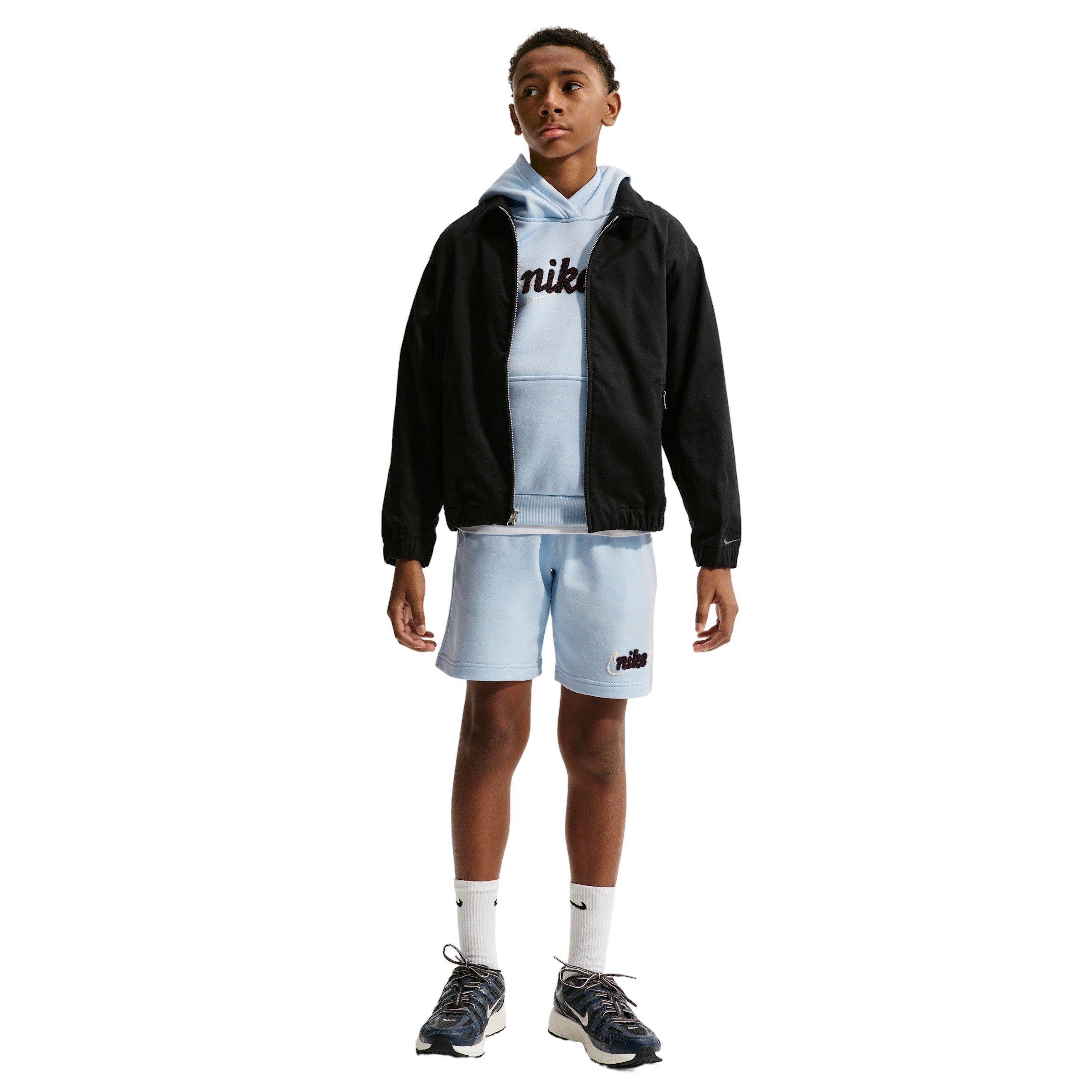 Nike Big Boys' Sportswear Club French Terry Shorts - Blue - BLUE Thumbnail View 4