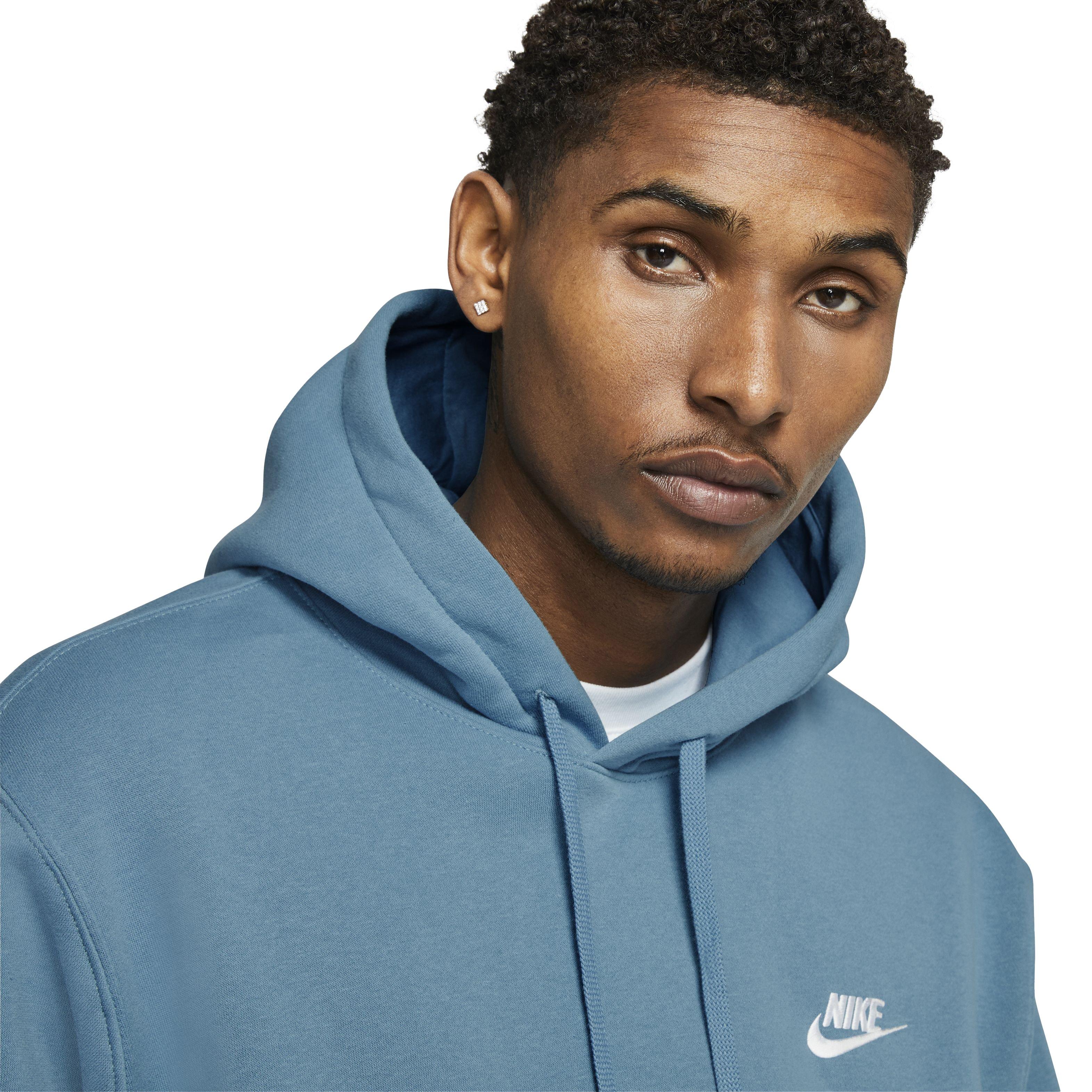 Nike Men's Sportswear Club Fleece Pullover Hoodie - BLUE Thumbnail View 3