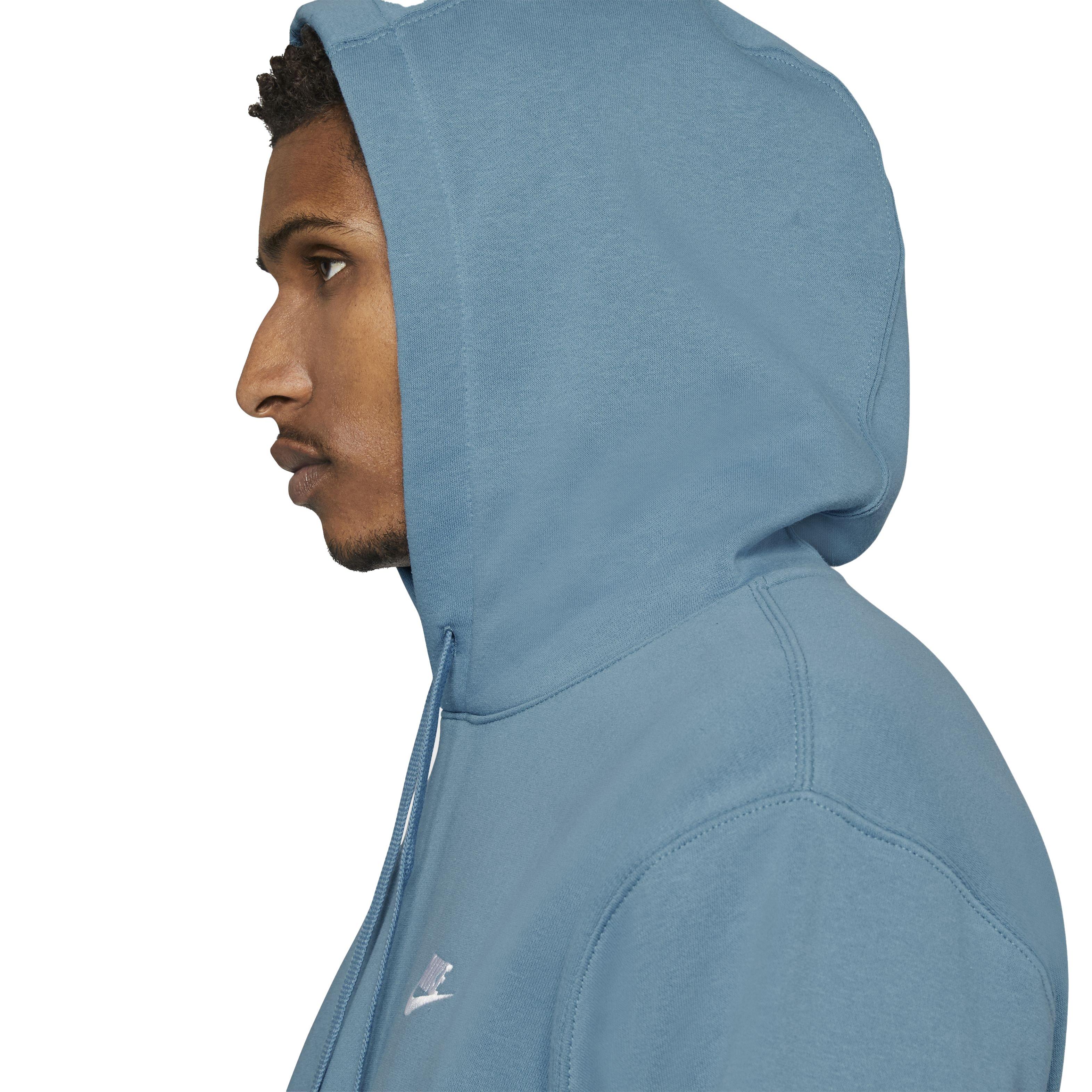 Nike Men's Sportswear Club Fleece Pullover Hoodie - BLUE Thumbnail View 4