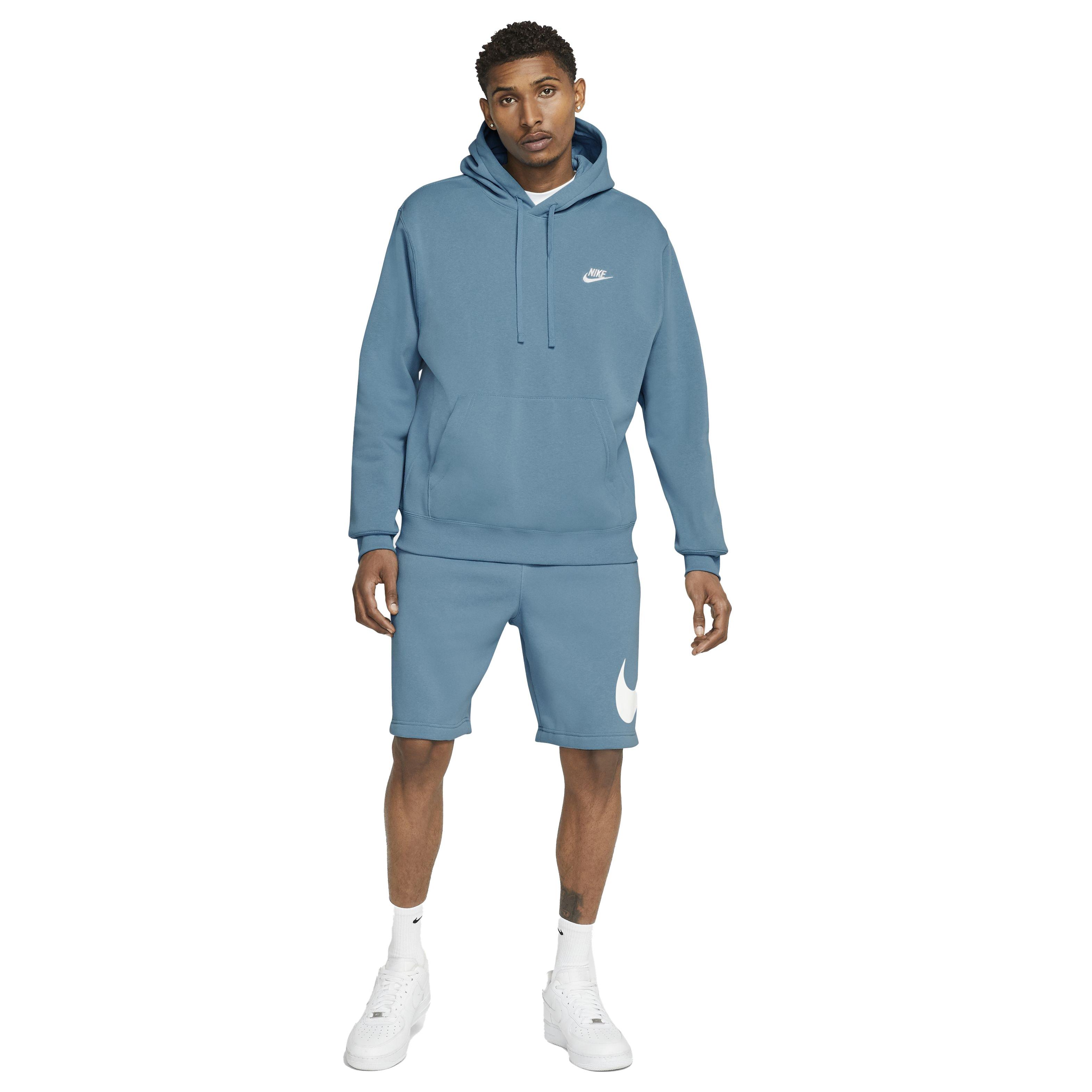 Nike Men's Sportswear Club Fleece Pullover Hoodie - BLUE Thumbnail View 6