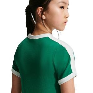Nike Big Girls' Sportswear Short Sleeve Ribbed Top - Green