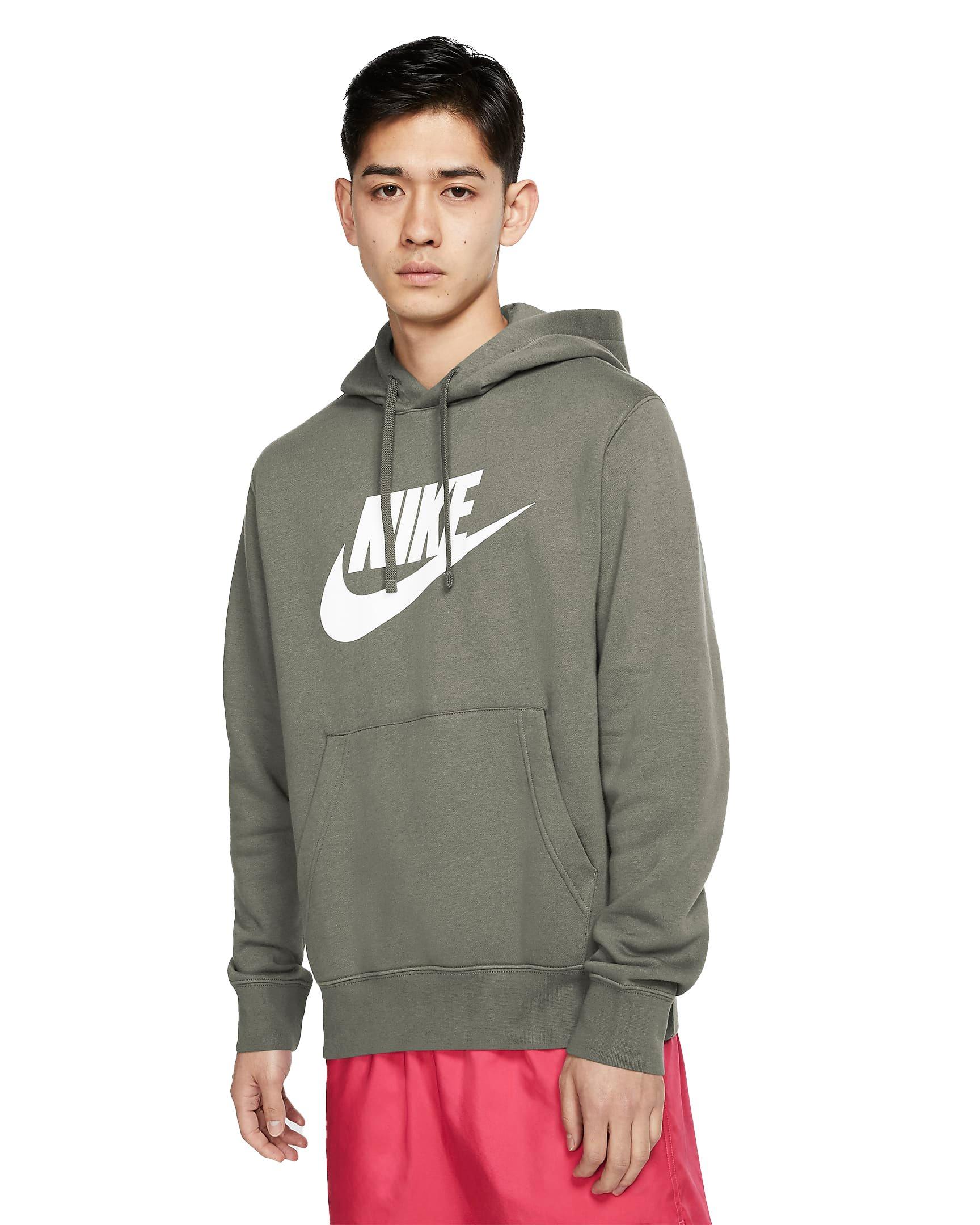 Nike Men's Sportswear Club Fleece Graphic Pullover Hoodie - GREEN Thumbnail View 1