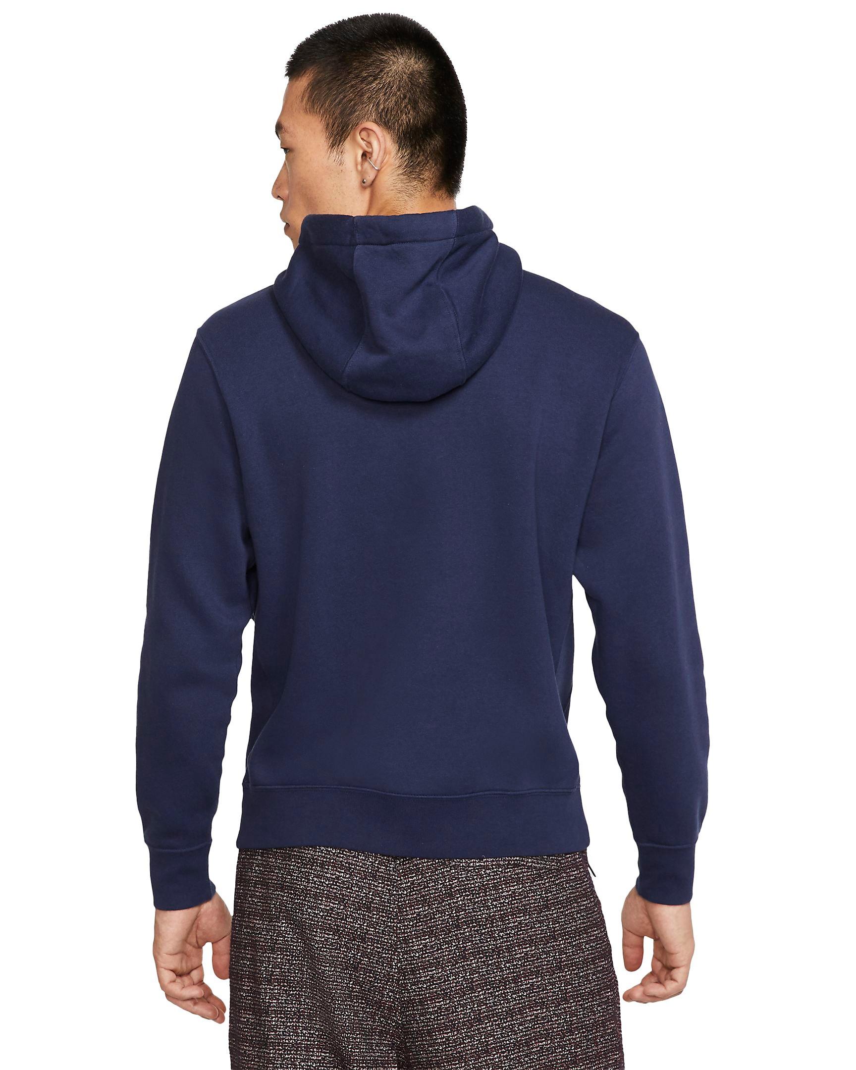Nike Men's Sportswear Club Fleece Graphic Pullover Hoodie - BLUE Thumbnail View 2