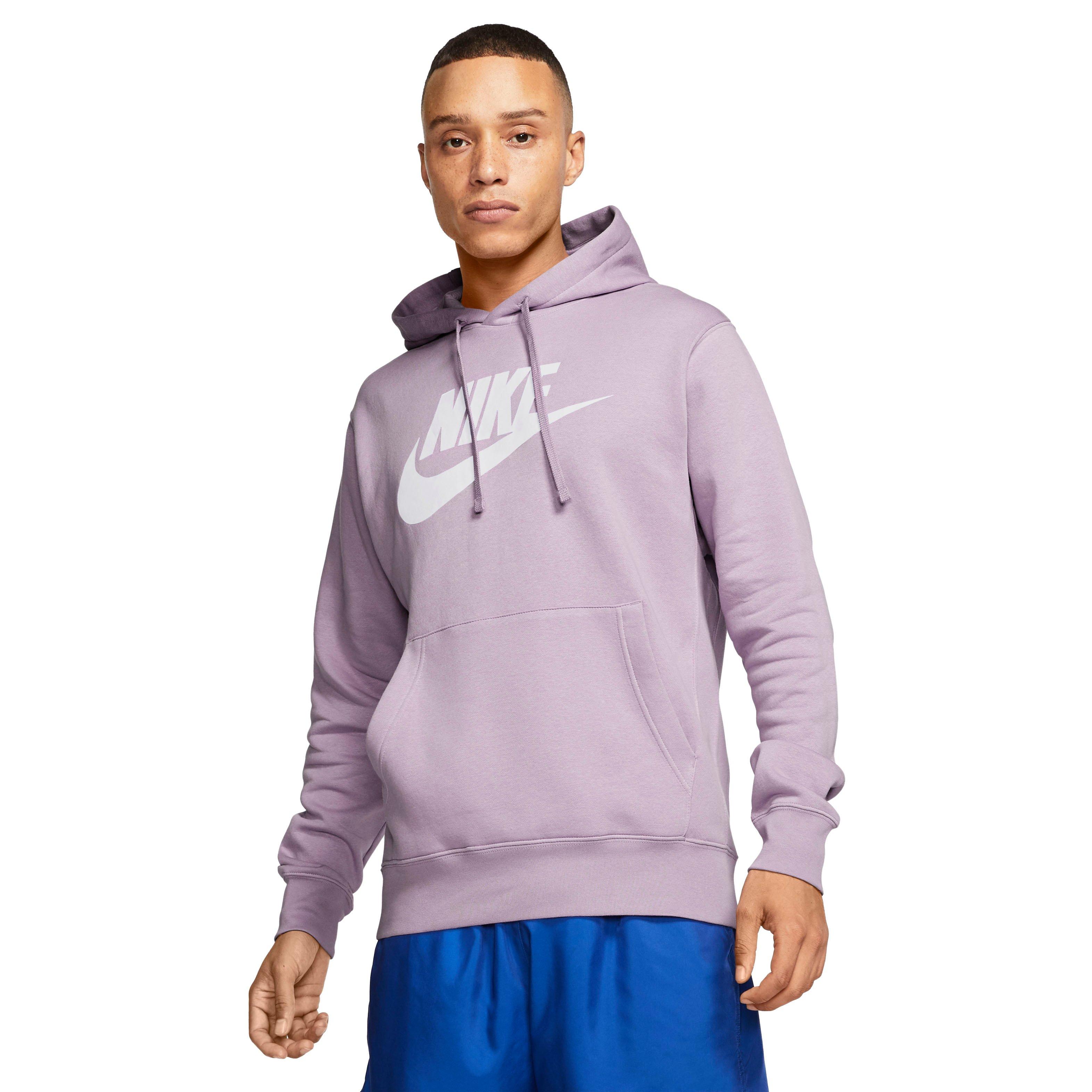 Nike Men's Sportswear Club Fleece Graphic Pullover Hoodie - PURPLE Thumbnail View 1