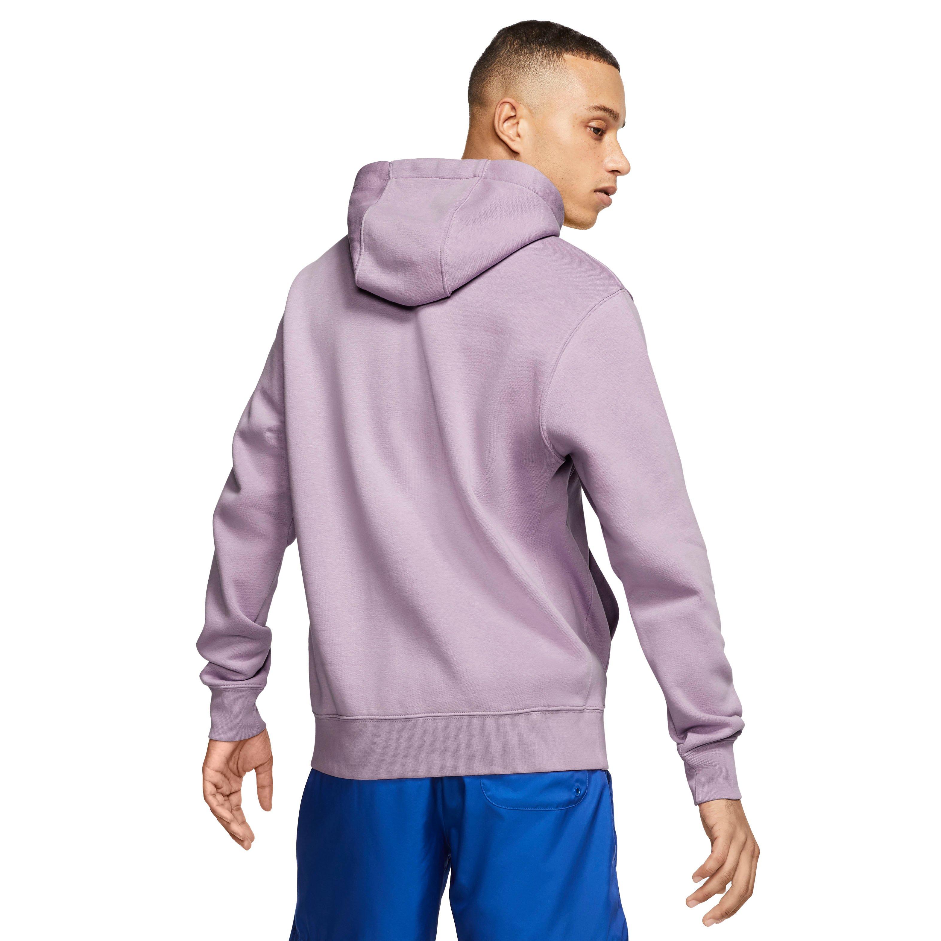 Nike Men's Sportswear Club Fleece Graphic Pullover Hoodie - PURPLE Thumbnail View 2