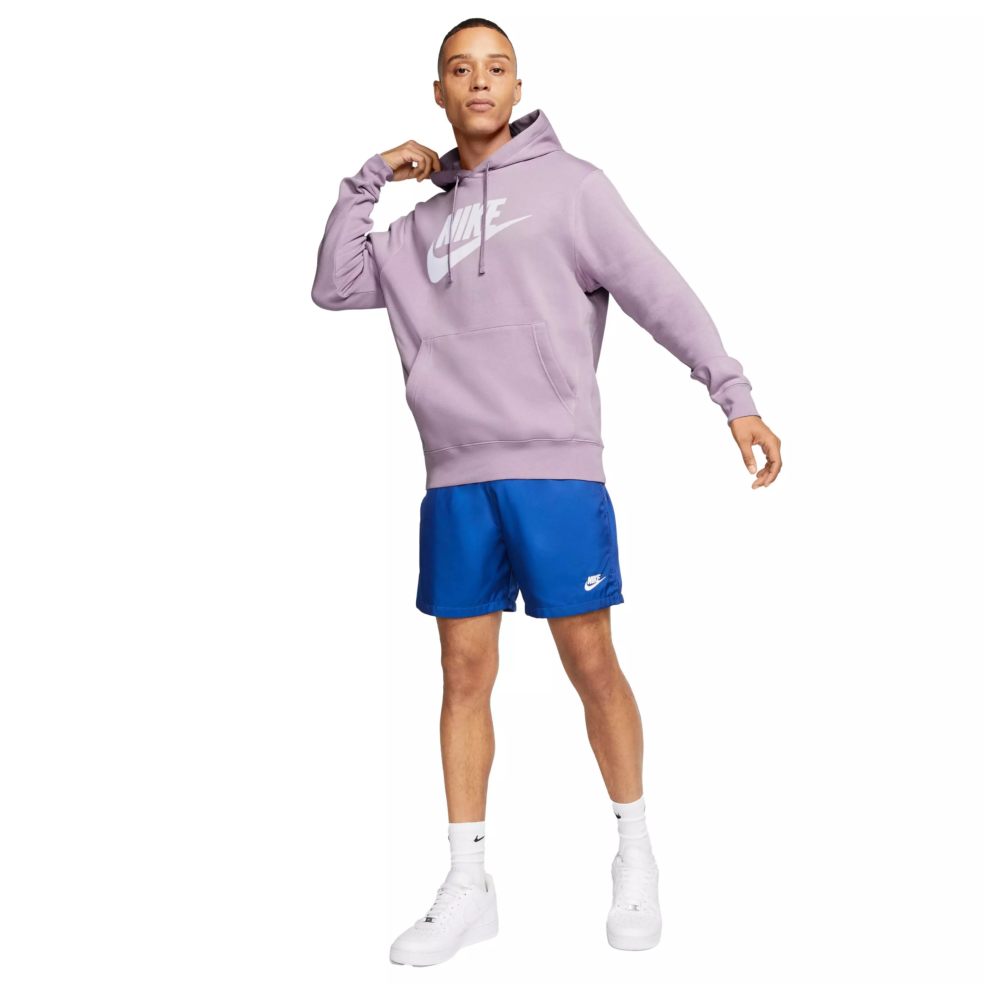 Nike Men's Sportswear Club Fleece Graphic Pullover Hoodie - PURPLE