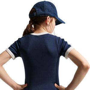 Nike Big Girls' Sportswear Short Sleeve Ribbed Top - Navy