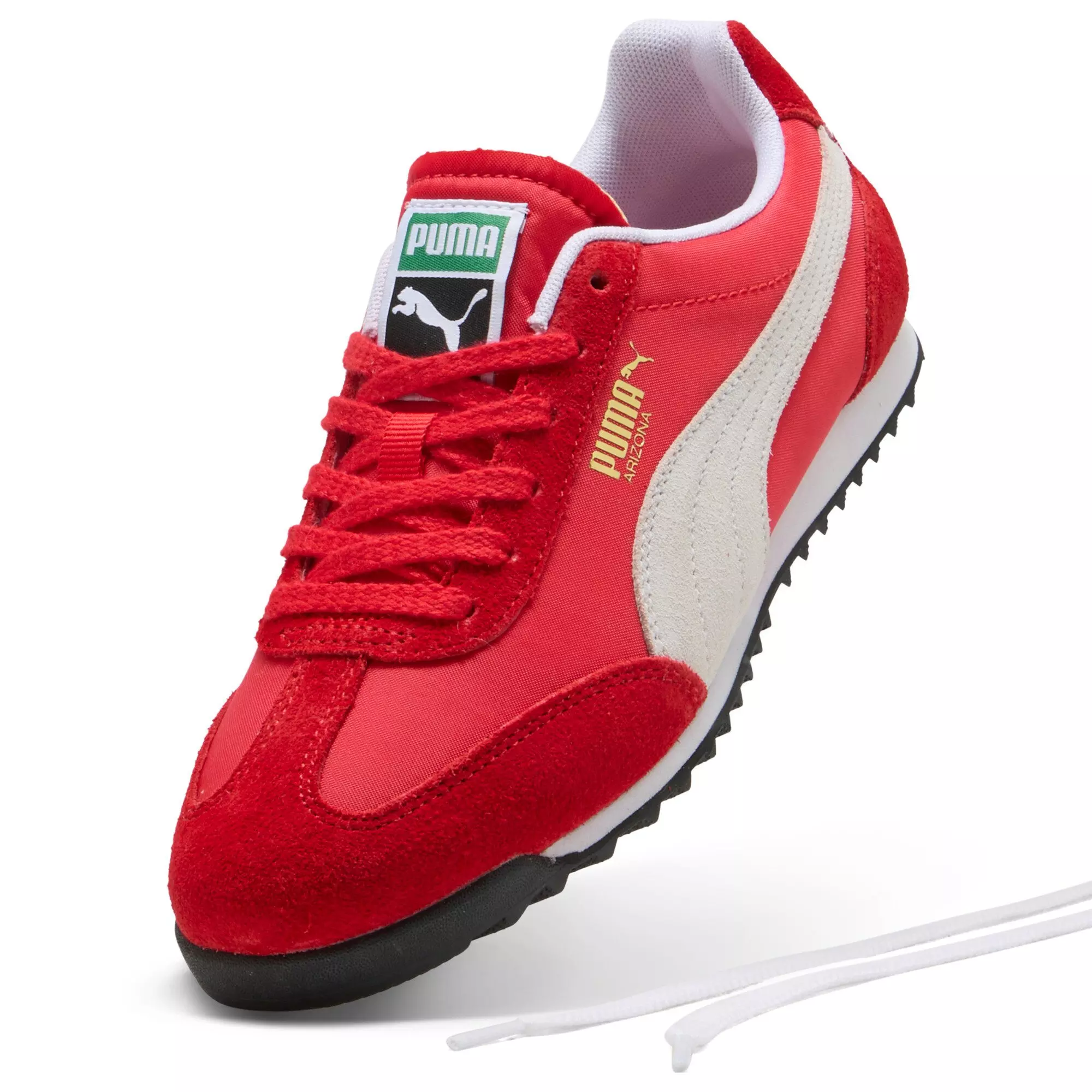 PUMA Arizona Nylon "For All Time Red/PUMA White/PUMA Gold" Women's Shoe - RED/WHITE/GOLD