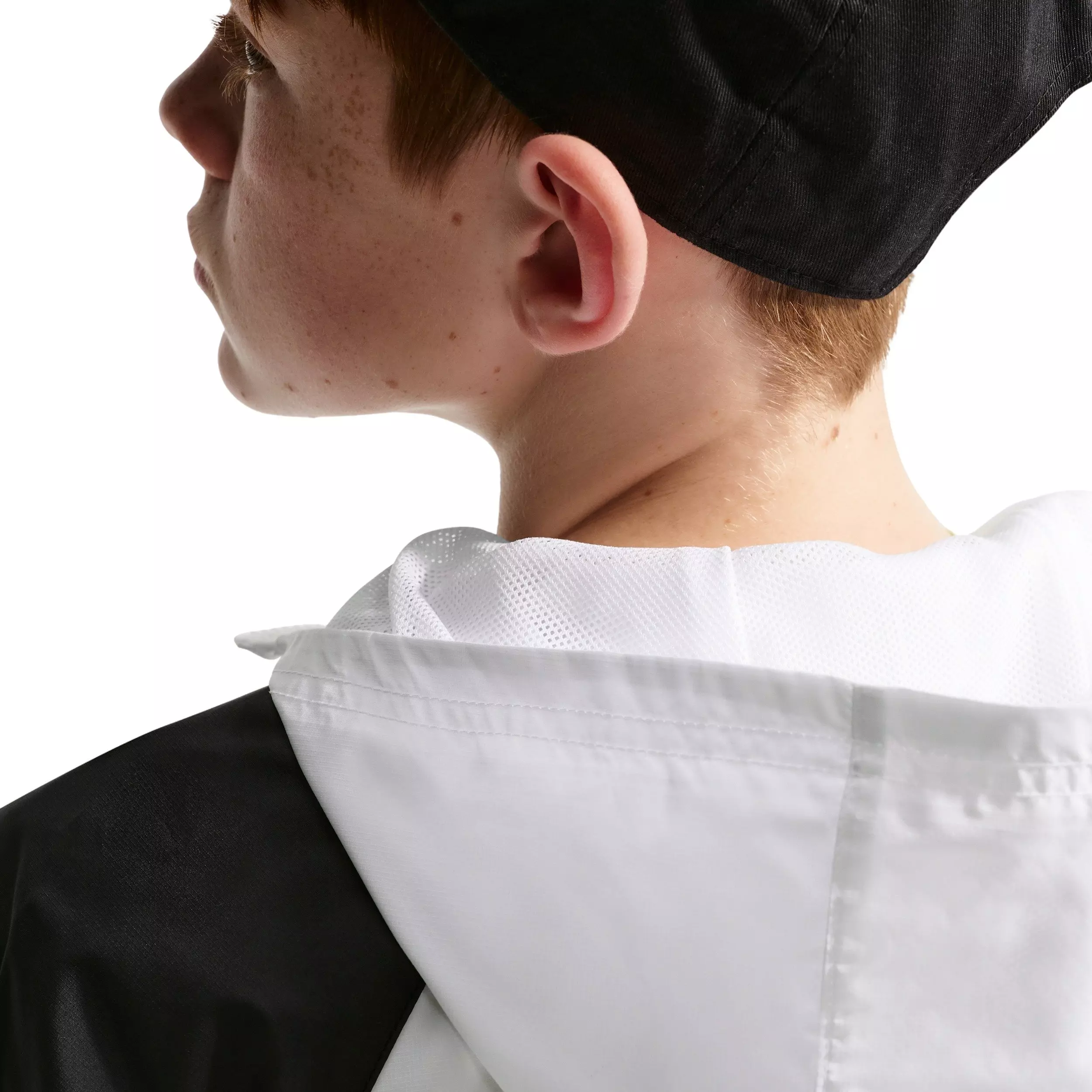 Nike Big Kids' Sportswear Windrunner Hooded Repel Jacket - White/Grey - WHITE/GREY