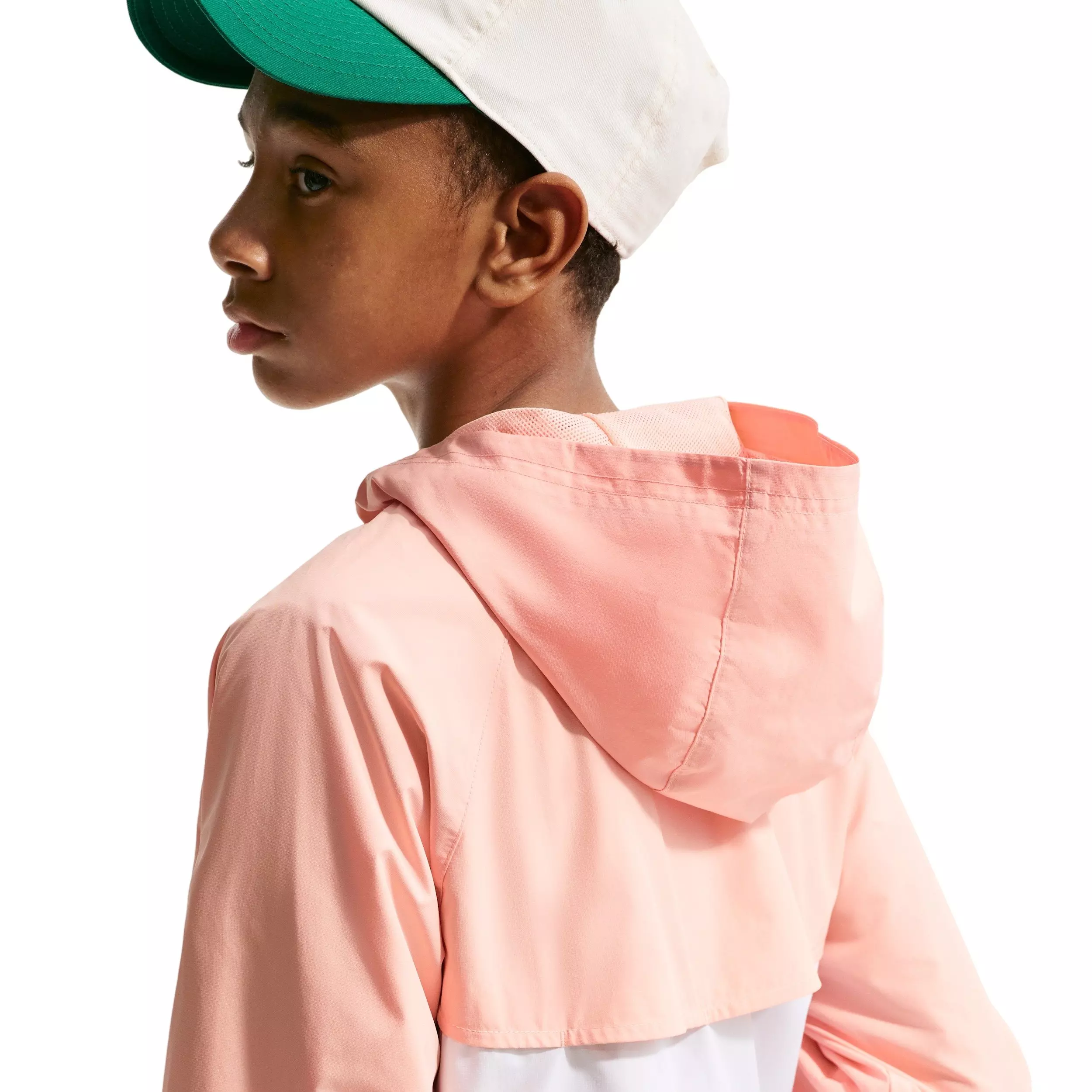 Nike Big Kids' Sportswear Windrunner Hooded Repel Jacket - Peach/White - PEACH/WHITE