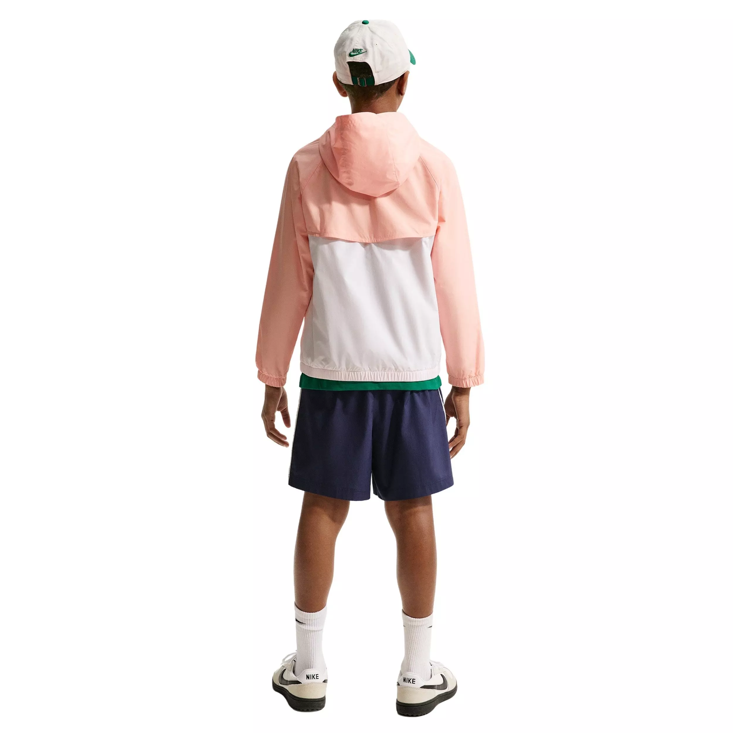 Nike Big Kids' Sportswear Windrunner Hooded Repel Jacket - Peach/White - PEACH/WHITE