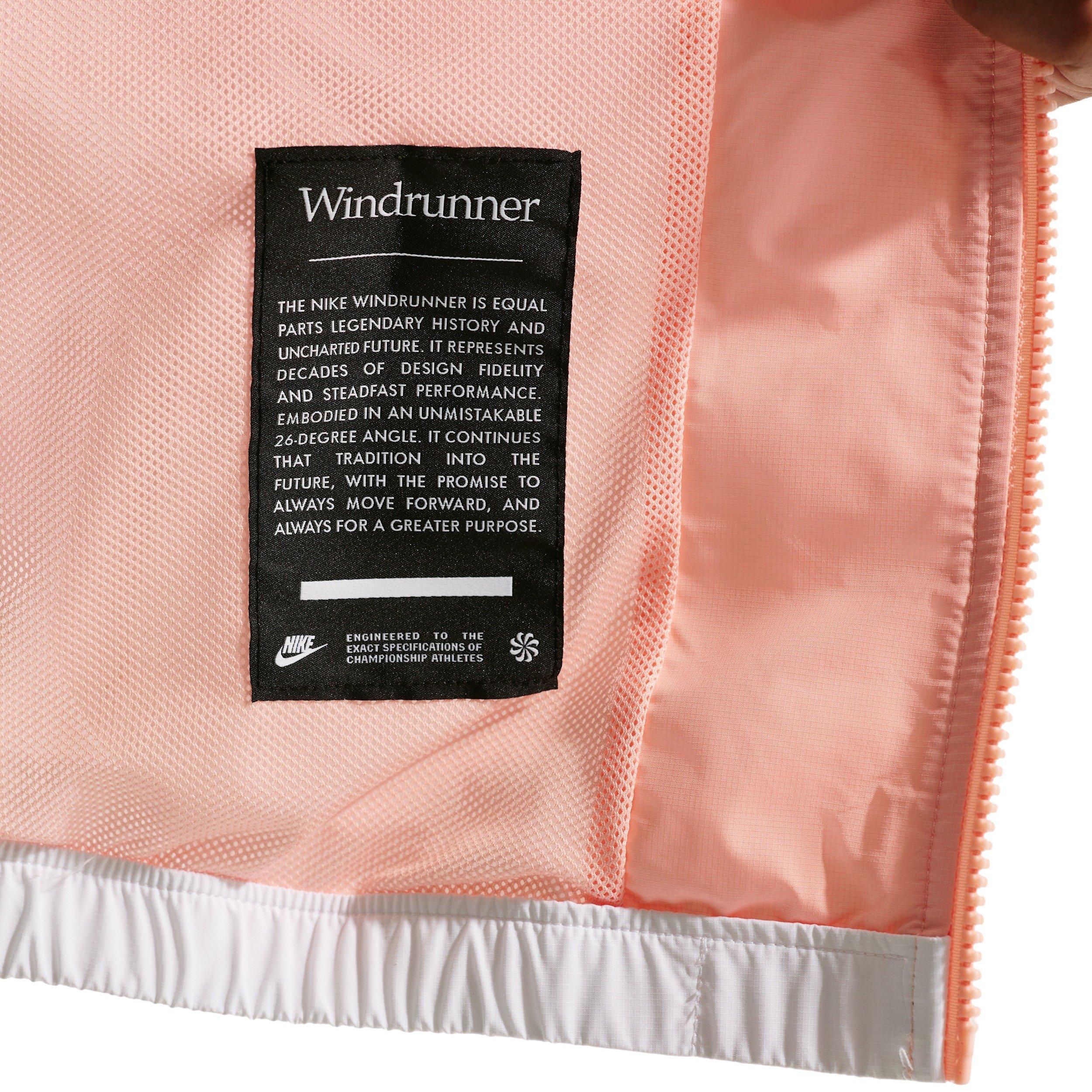 Nike Big Kids' Sportswear Windrunner Hooded Repel Jacket - Peach/White - PEACH/WHITE Thumbnail View 6