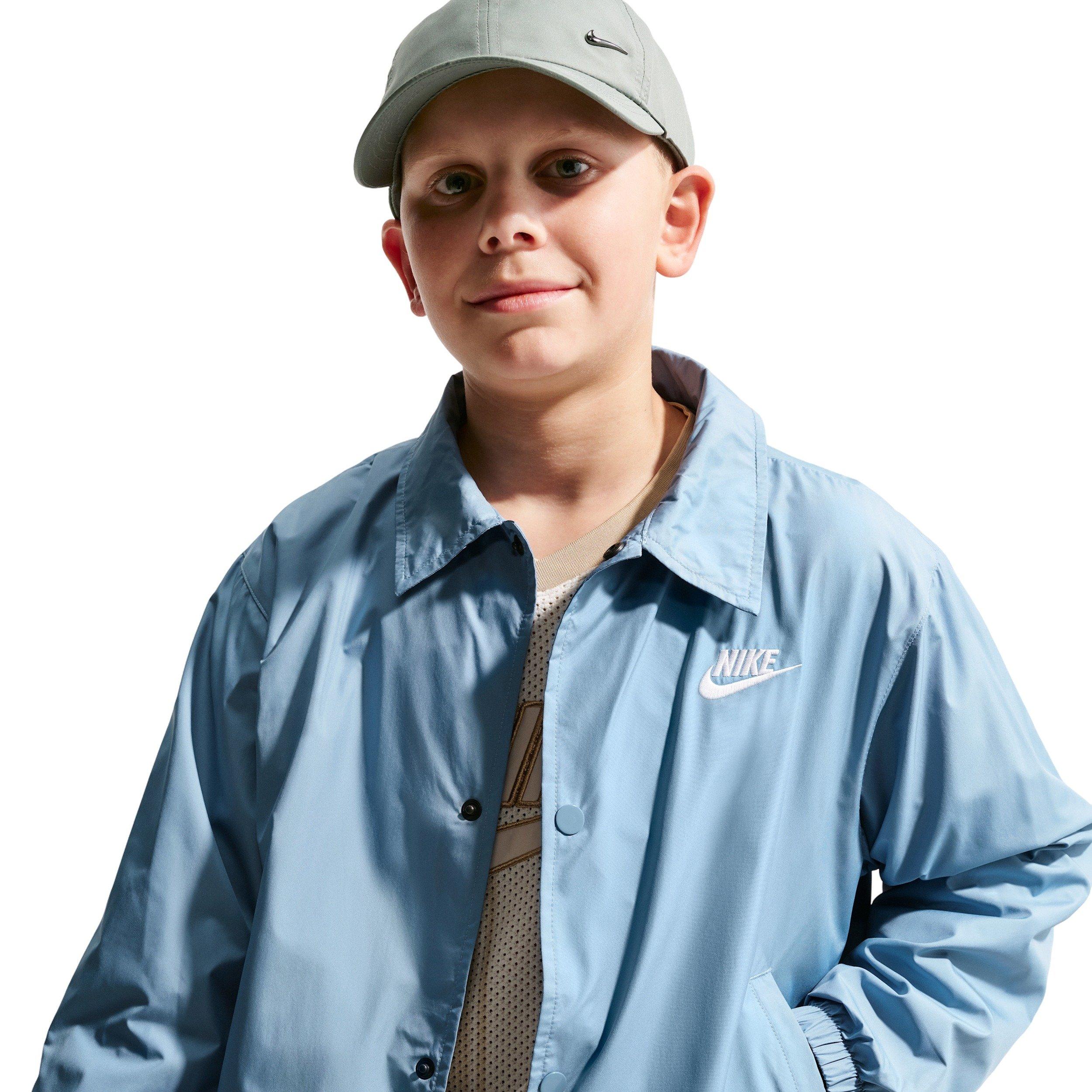 Nike Big Boys' Sportswear Club Repel Coaches' Jacket - Blue - BLUE Thumbnail View 3