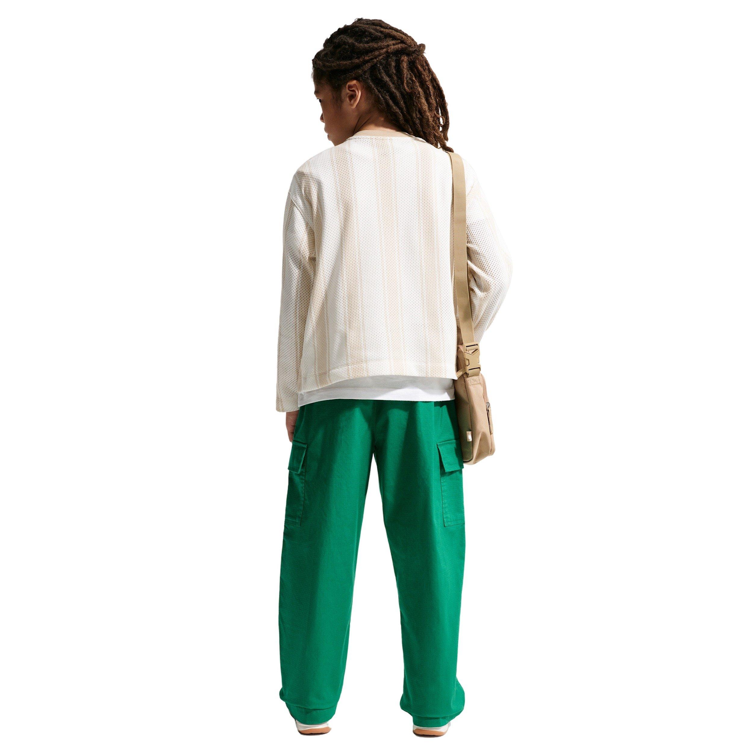 Nike Big Kids' Sportswear Club Woven Cargo Pants - Green - GREEN Thumbnail View 2