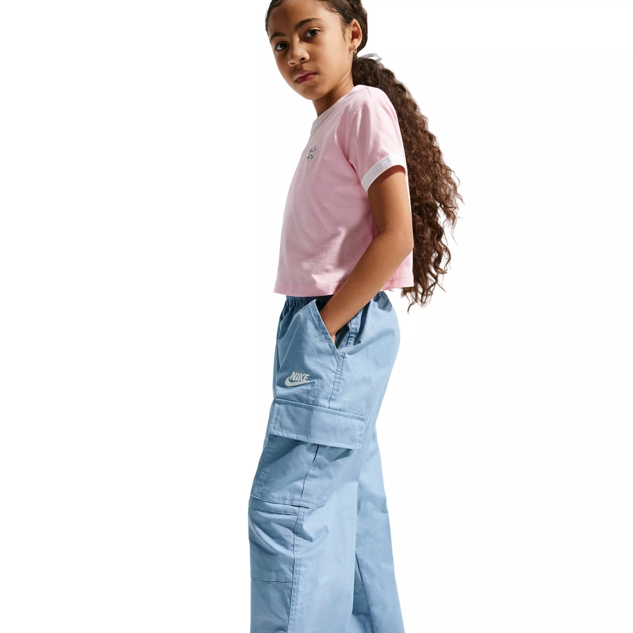 Nike Big Kids' Sportswear Club Woven Cargo Pants - Blue - BLUE