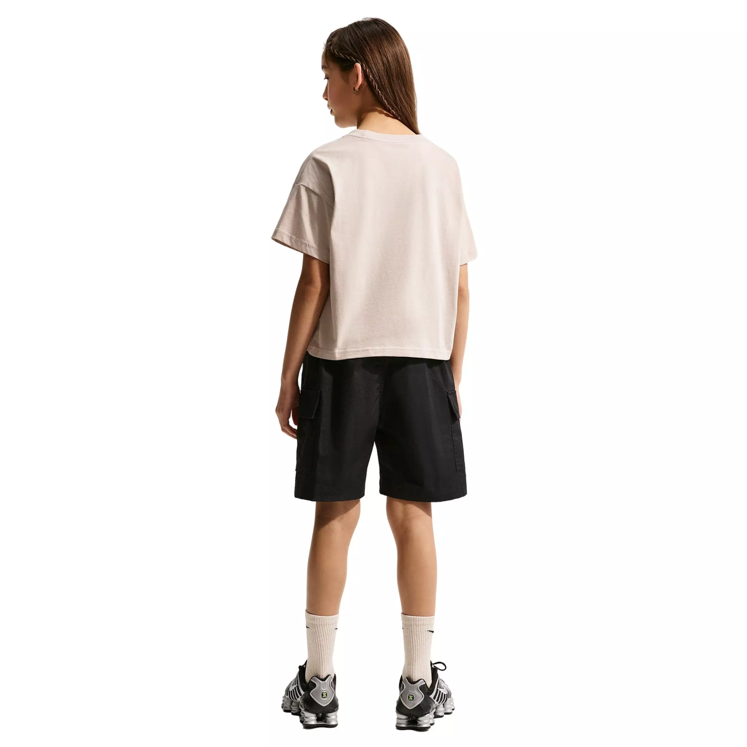 Nike Big Kids' Sportswear Club Woven Cargo Shorts - Black - BLACK