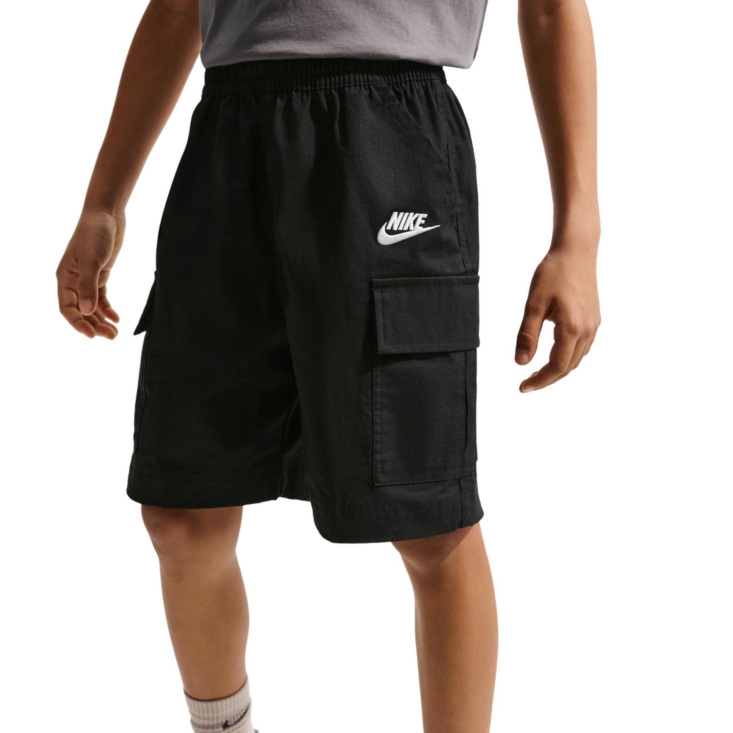 Nike Sportswear Club Big Kids' Black Woven Cargo Shorts