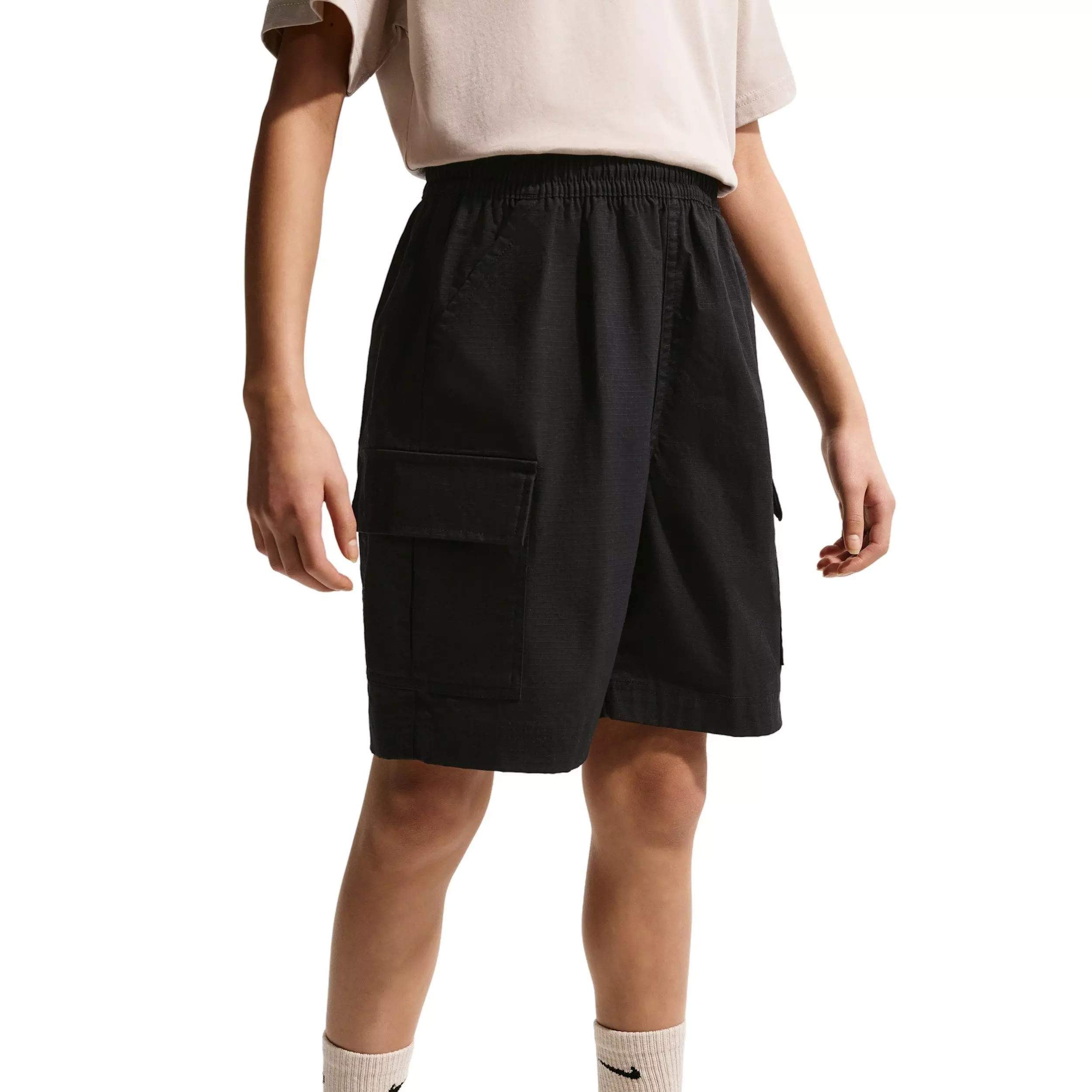 Nike Big Kids' Sportswear Club Woven Cargo Shorts - Black - BLACK