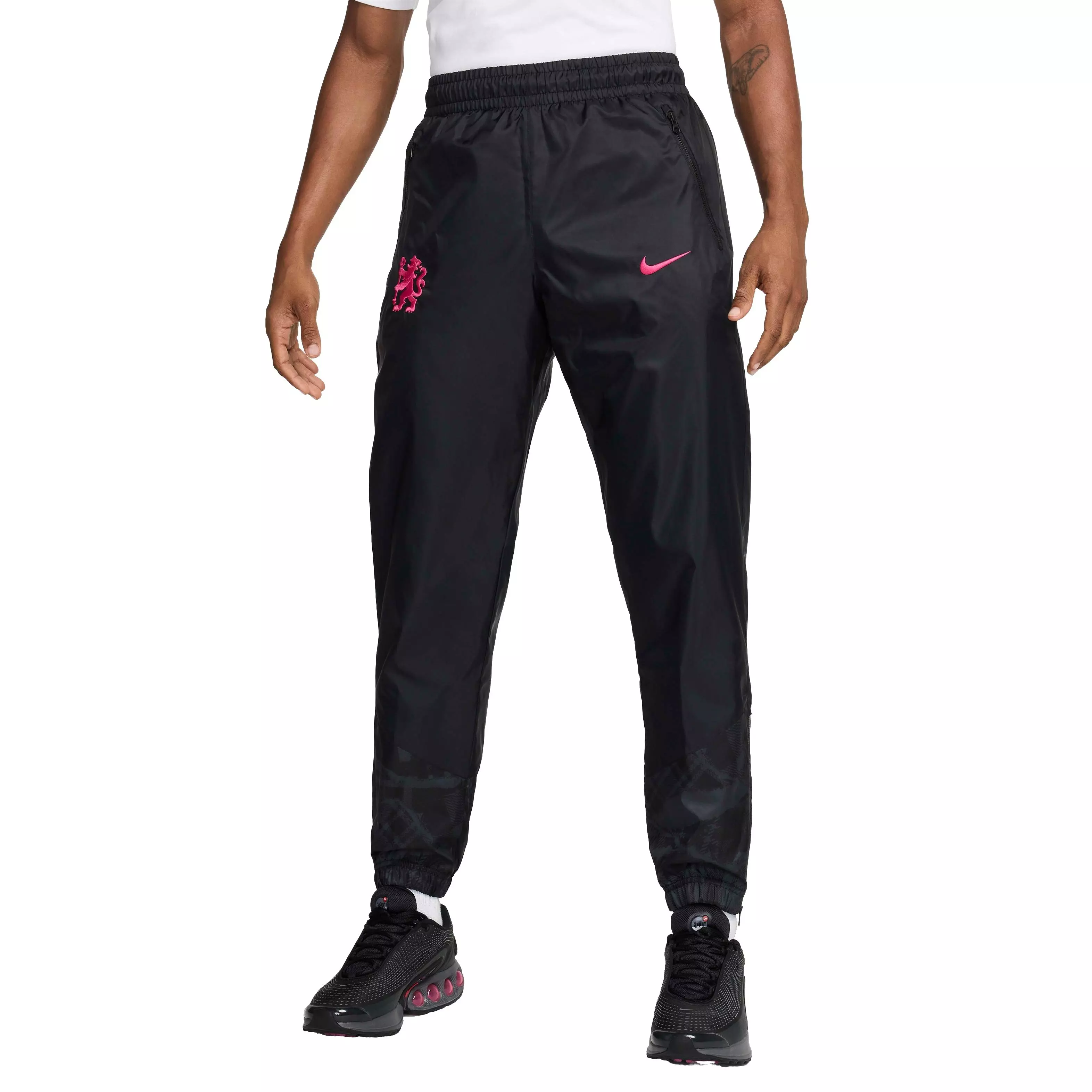 Nike Men's Chelsea FC Third Kit Windrunner Woven Pants-Black - BLACK