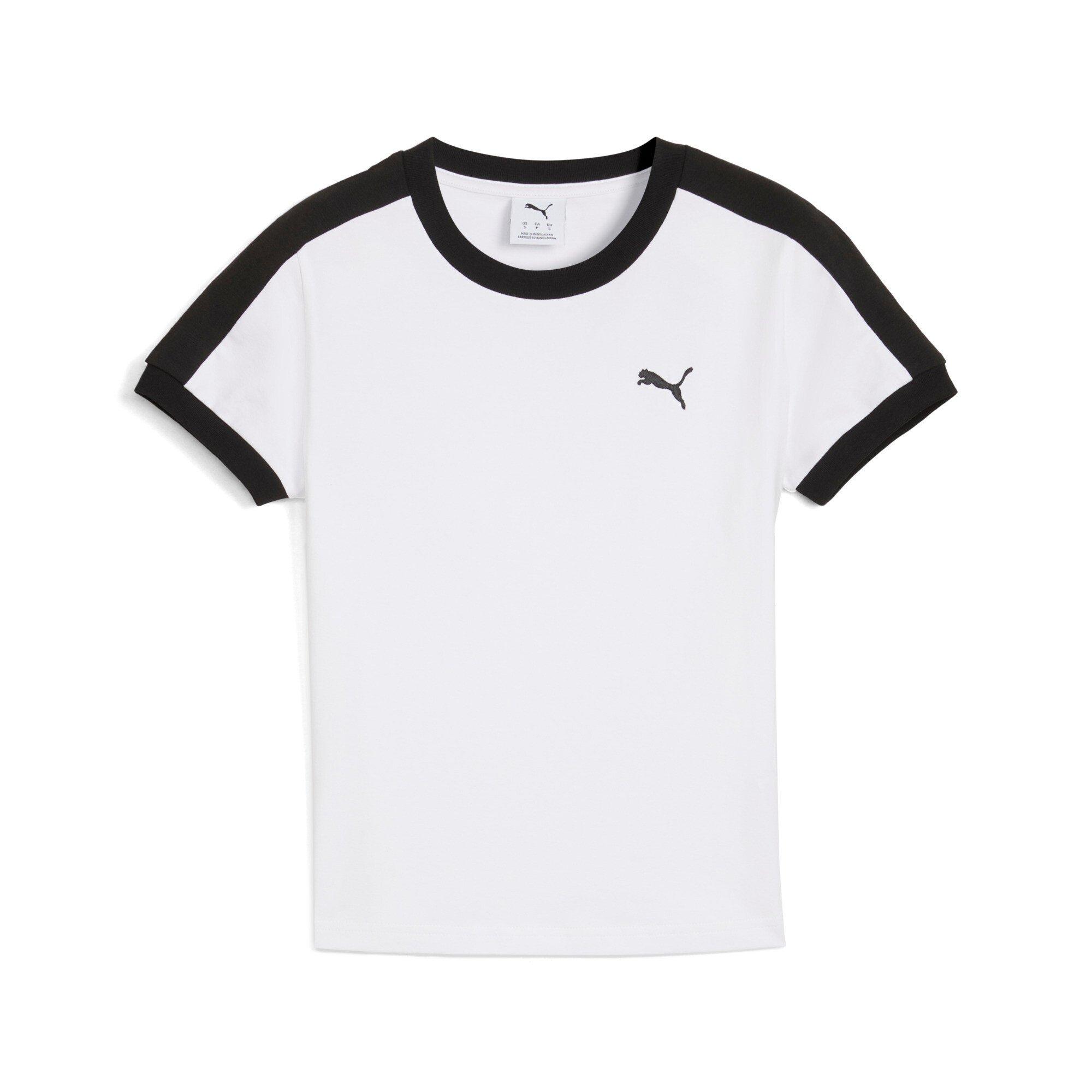 PUMA Women's T7 Slim Tee - White - WHITE Thumbnail View 6