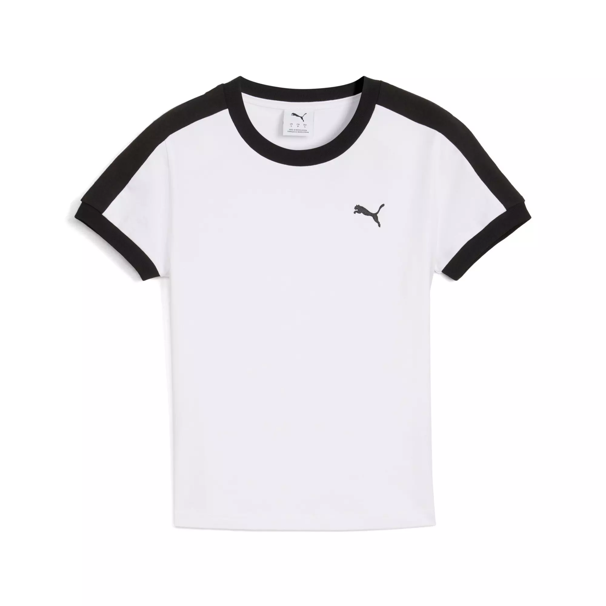 PUMA Women's T7 Slim Tee -White - WHITE