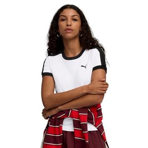 PUMA Women's T7 Slim Tee -White
