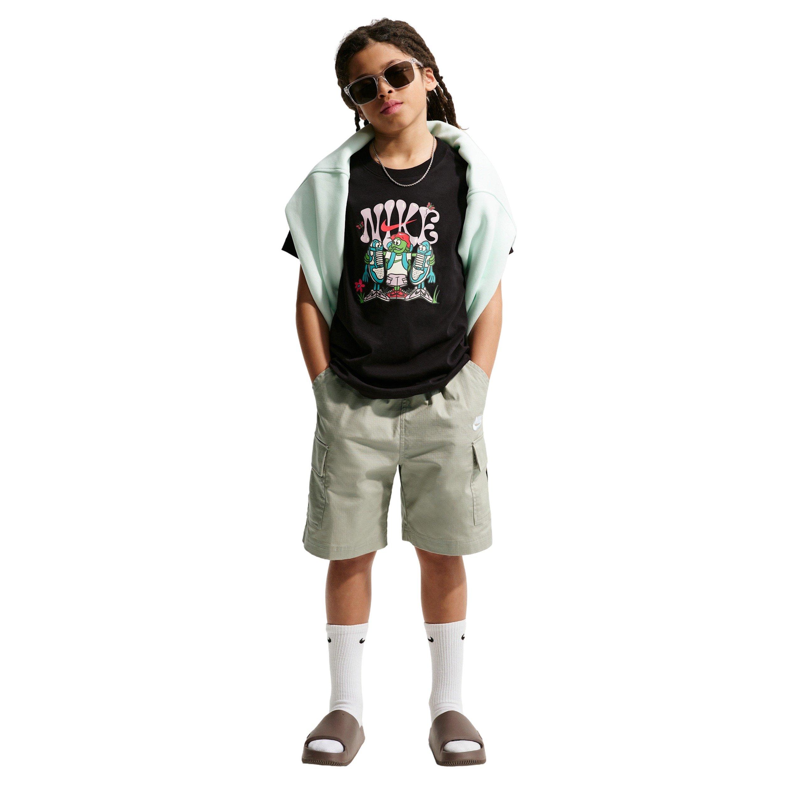 Nike Big Kids' Sportswear Club Woven Cargo Shorts - Light Green - LIGHT GREEN