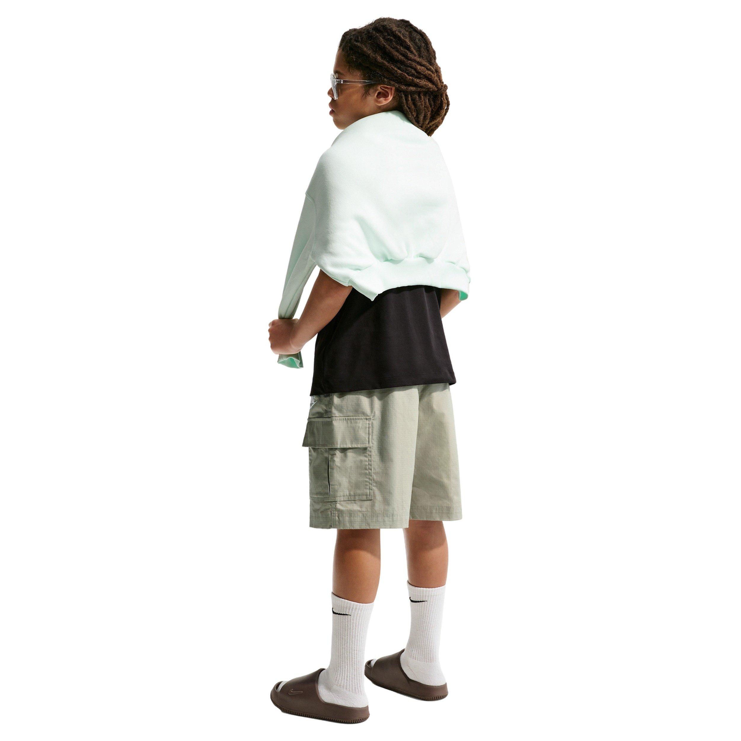 Nike Big Kids' Sportswear Club Woven Cargo Shorts - Light Green - LIGHT GREEN