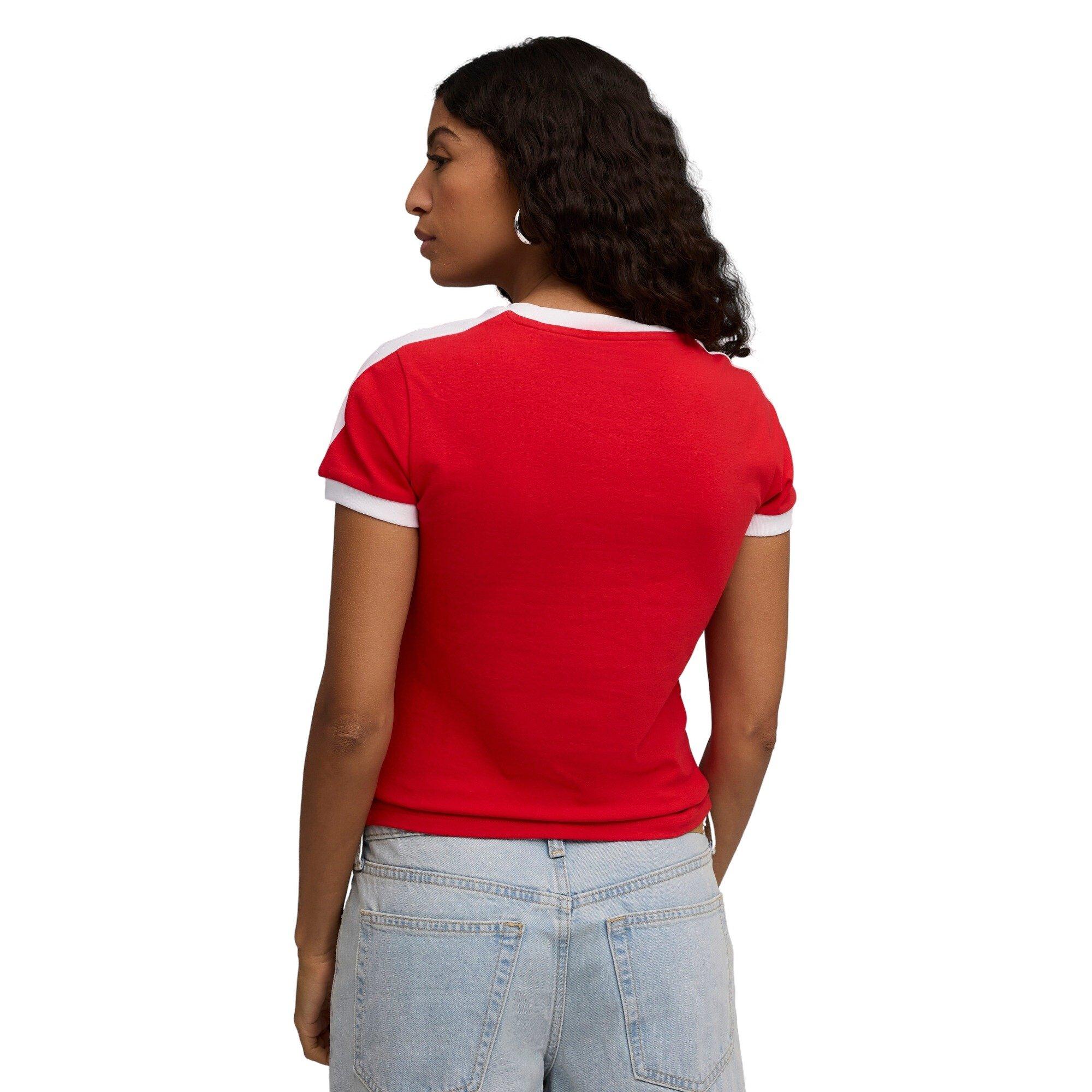 PUMA Women's T7 Slim Tee -Red - RED Thumbnail View 2