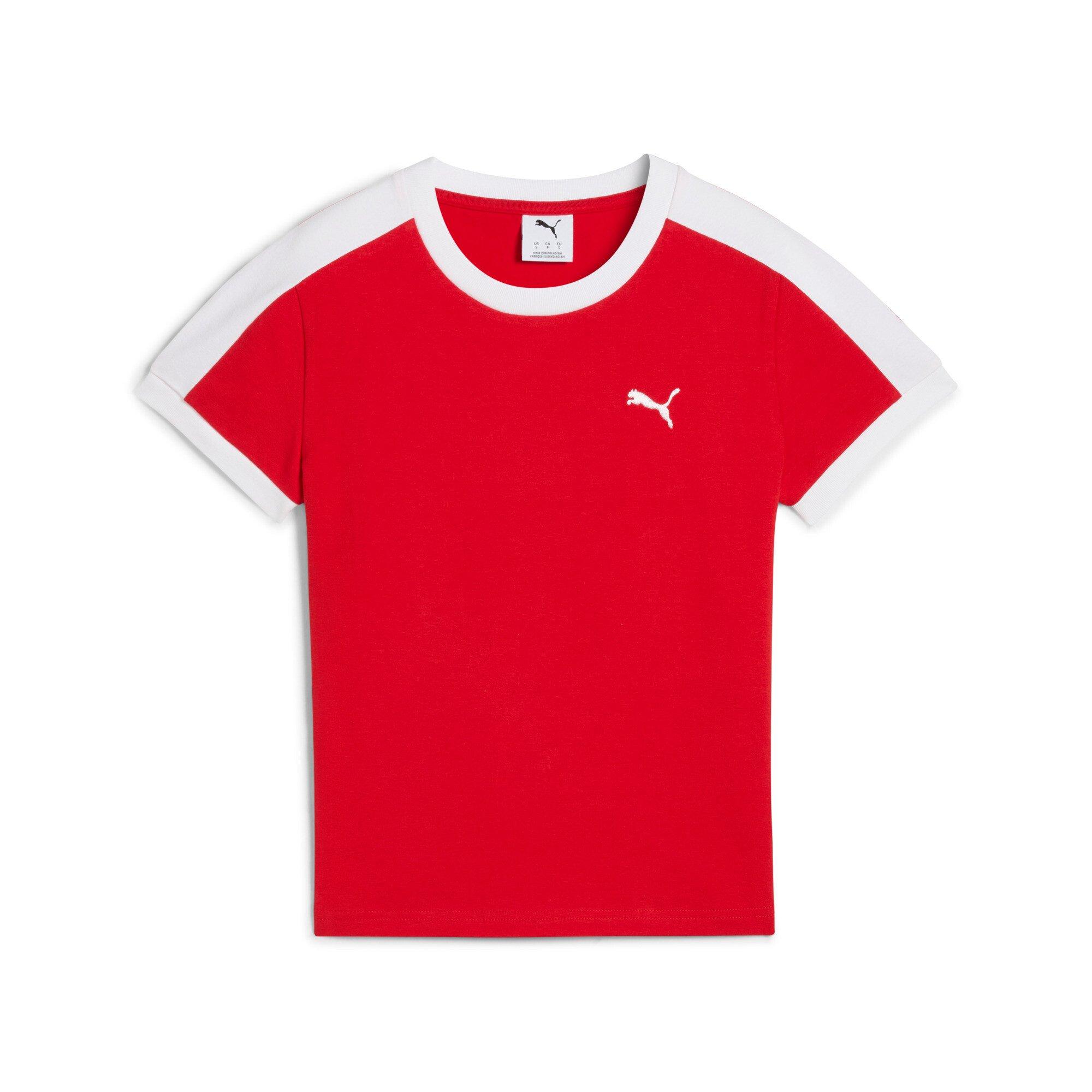 PUMA Women's T7 Slim Tee -Red - RED Thumbnail View 4