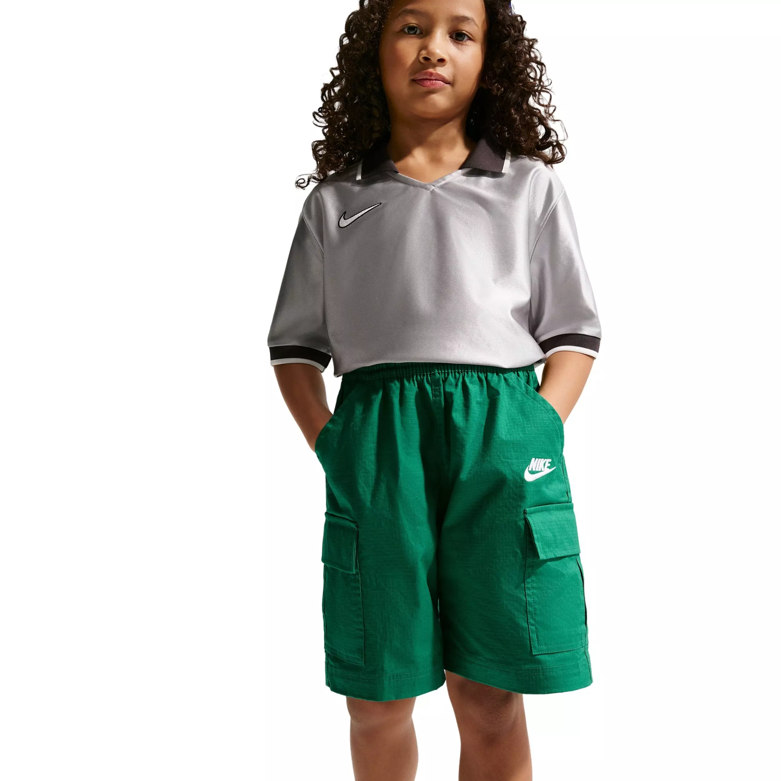 Nike Big Kids' Sportswear Club Woven Cargo Shorts - Green - GREEN