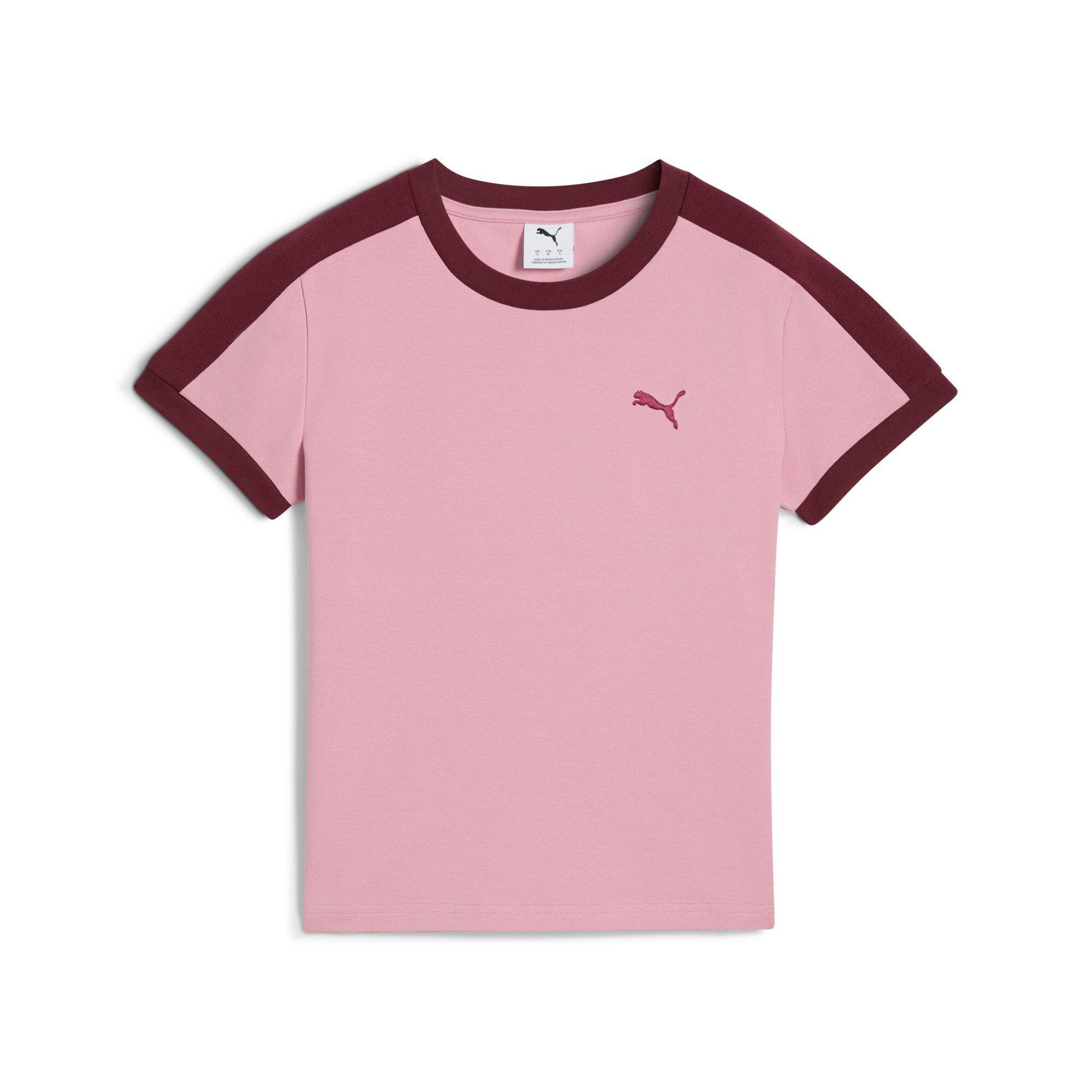 PUMA Women's T7 Slim Tee -Pink - PINK Thumbnail View 4
