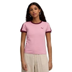 PUMA Women's T7 Slim Tee -Pink