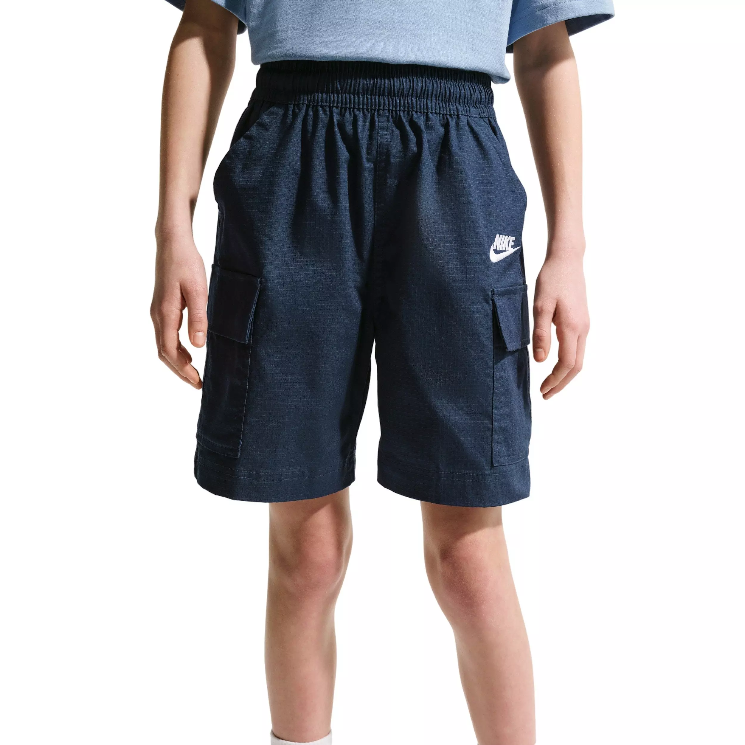 Nike Big Kids' Sportswear Club Woven Cargo Shorts - Navy - BLUE