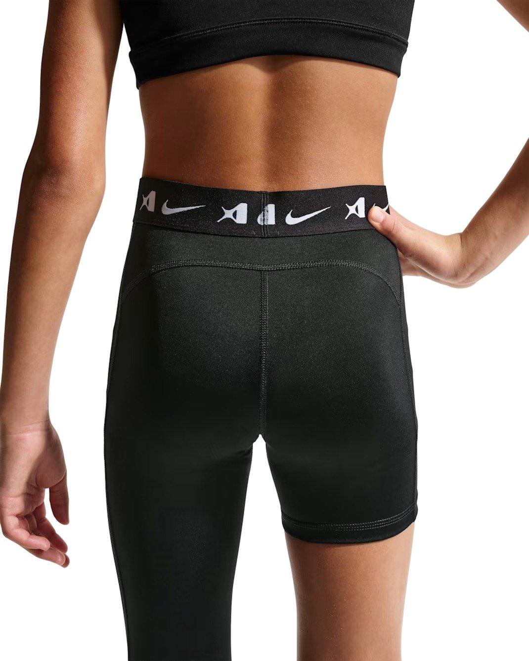 A'ja Wilson Big Girls' A'symmetric Mid-Rise Single-Leg Basketball Leggings - Black - BLACK Thumbnail View 2