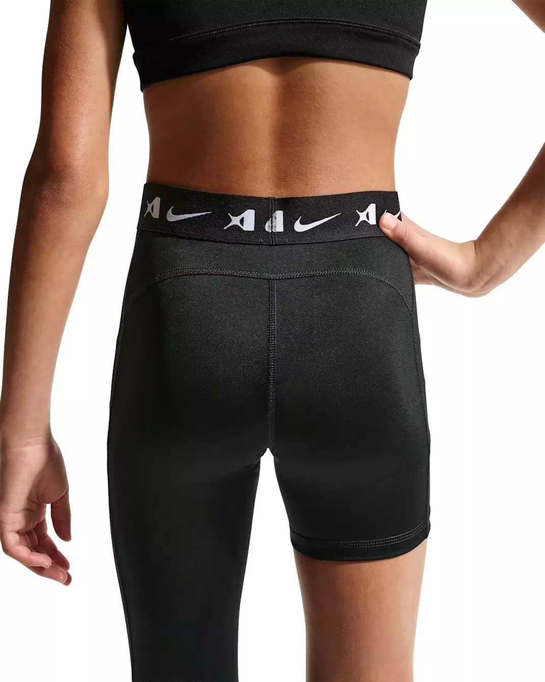 A'ja Wilson Big Girls' A'symmetric Mid-Rise Single-Leg Basketball Leggings - Black - BLACK