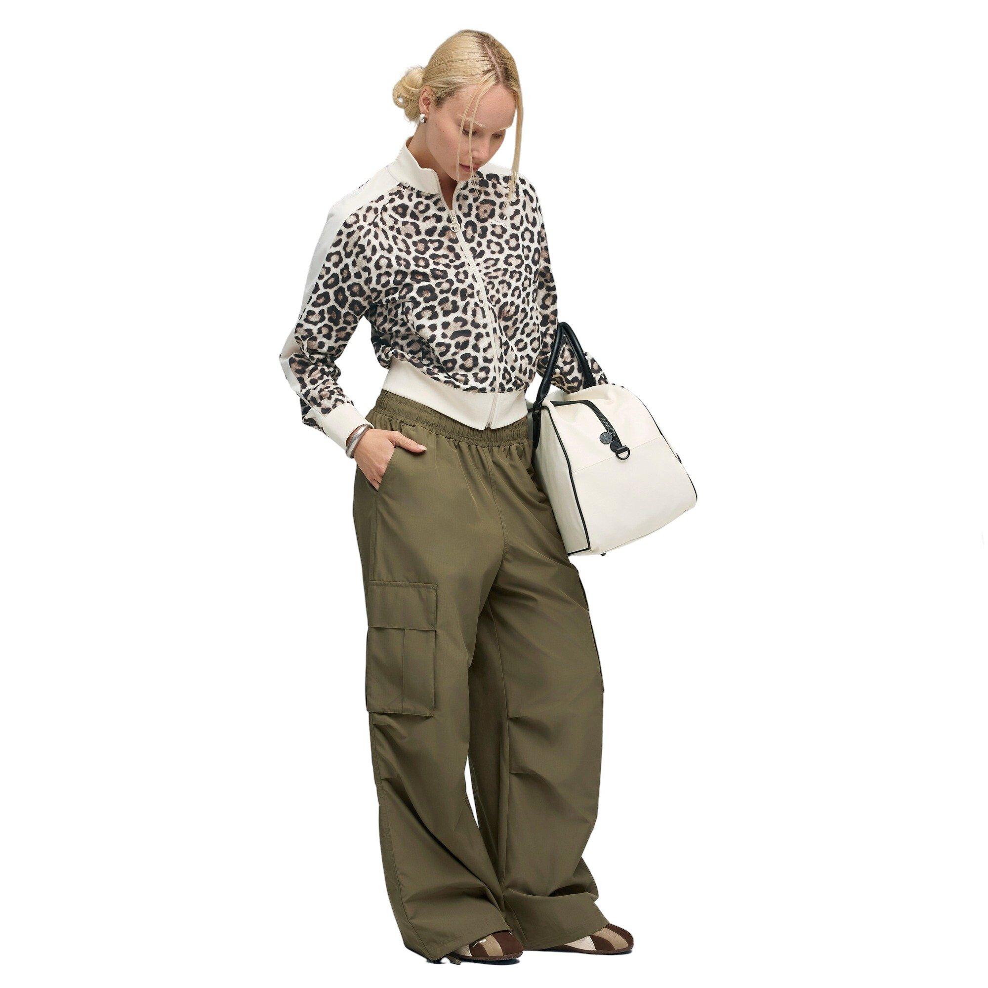 PUMA Women's T7 LEO LUX All-Over Print Short Track Jacket - White/Brown - WHITE/BROWN Thumbnail View 5