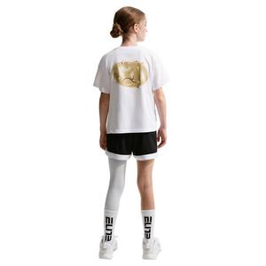 A'ja Wilson Big Girls' A'symmetric Mid-Rise Single-Leg Basketball Leggings - Grey